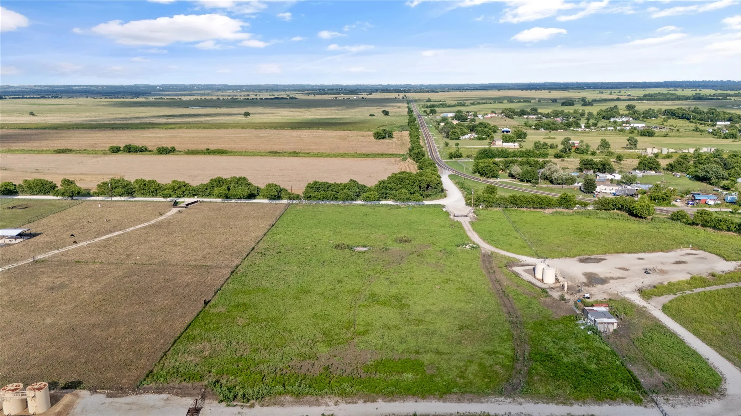Aerial view of sparsely populated area