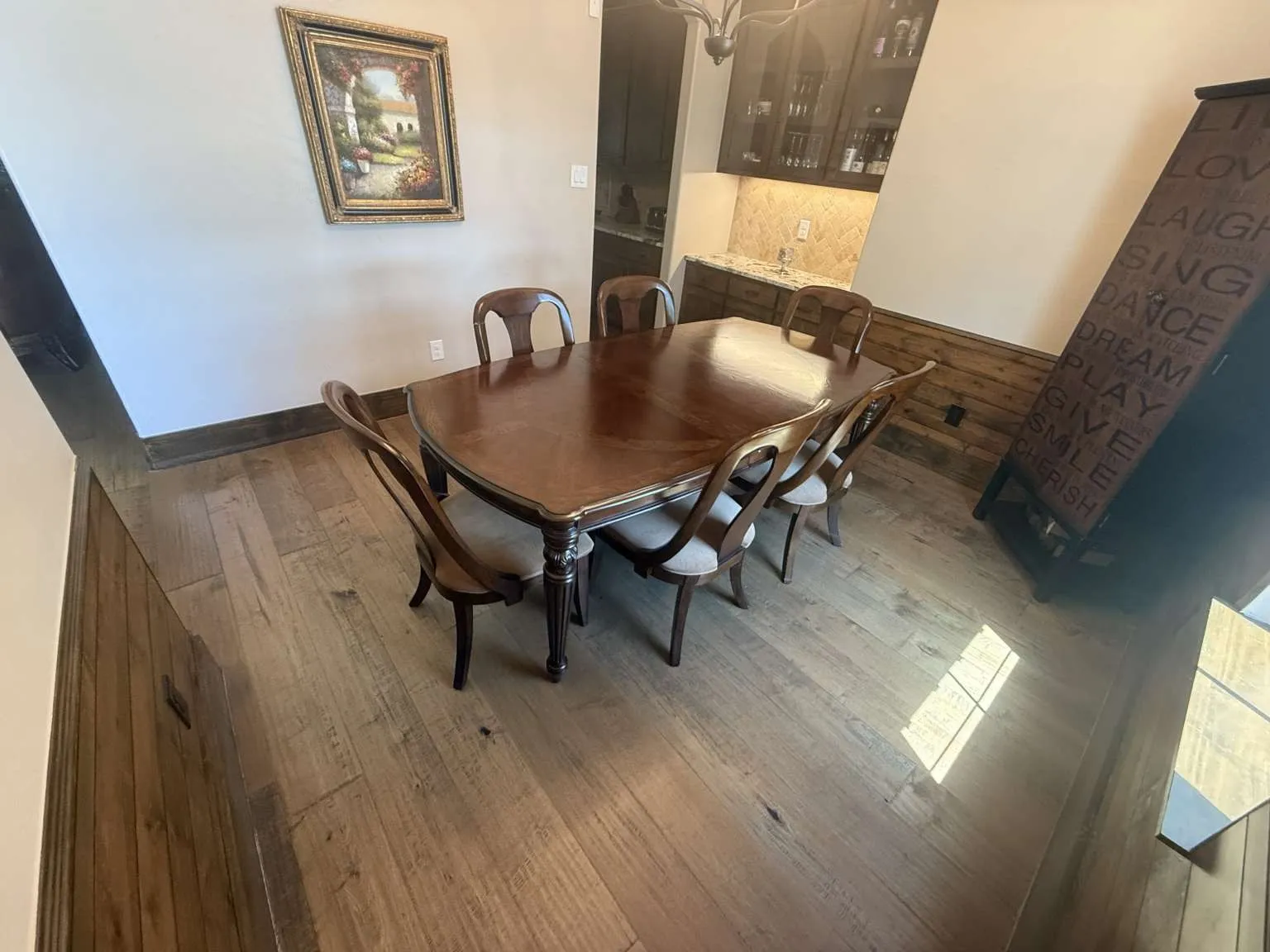 Dining room with wood finished floors