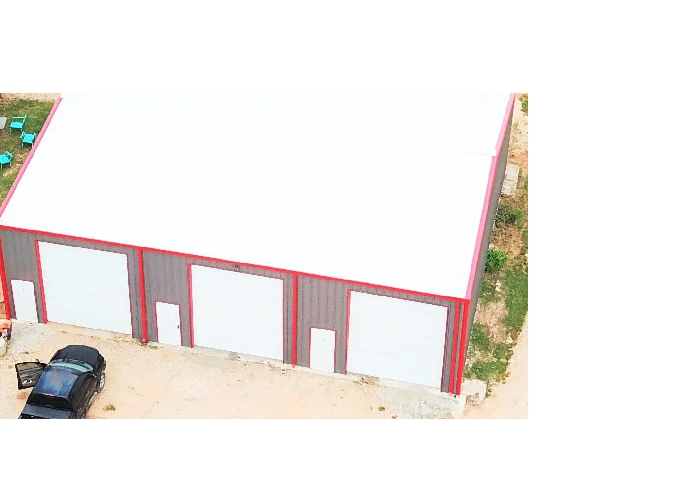 View of detached garage