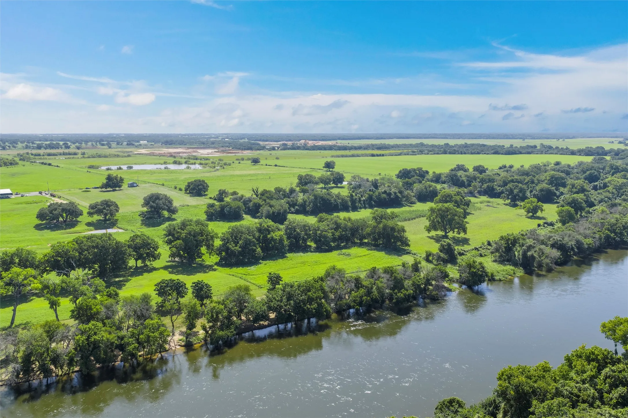 Drone / aerial view of a nearby body of water