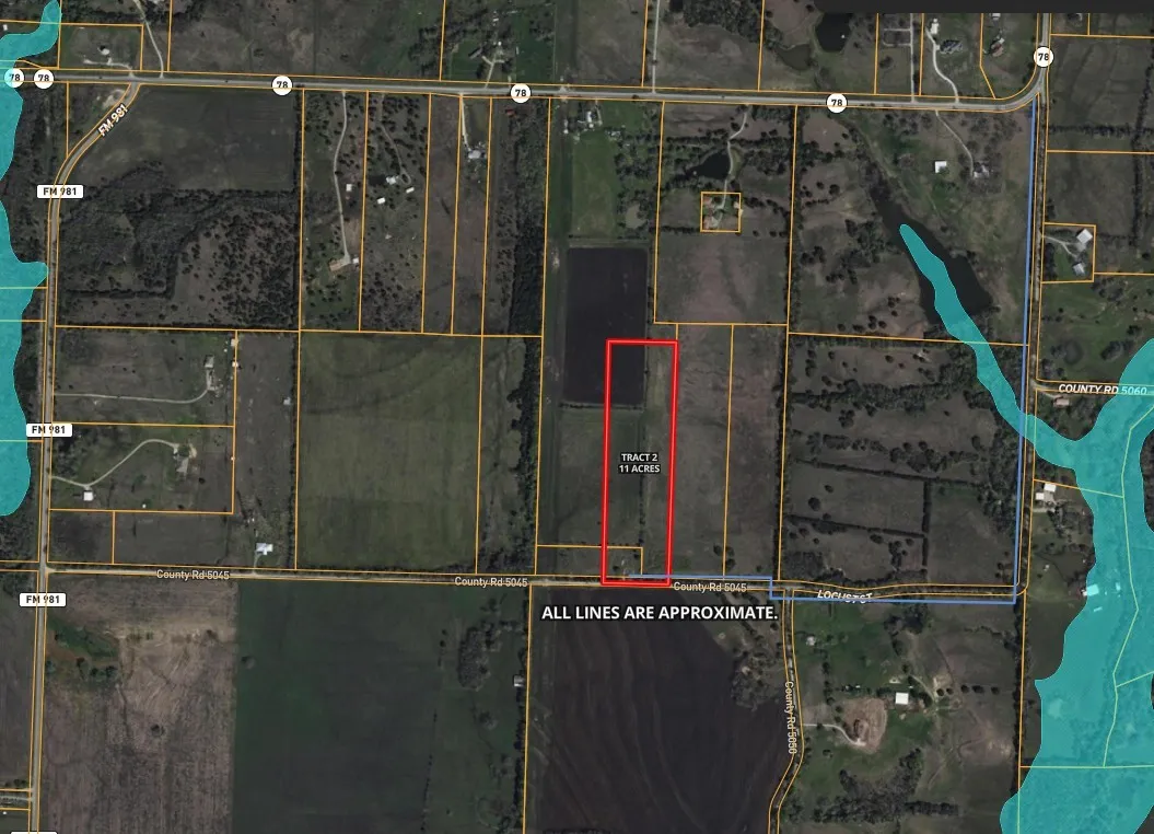 Map / location with property parcel outlined