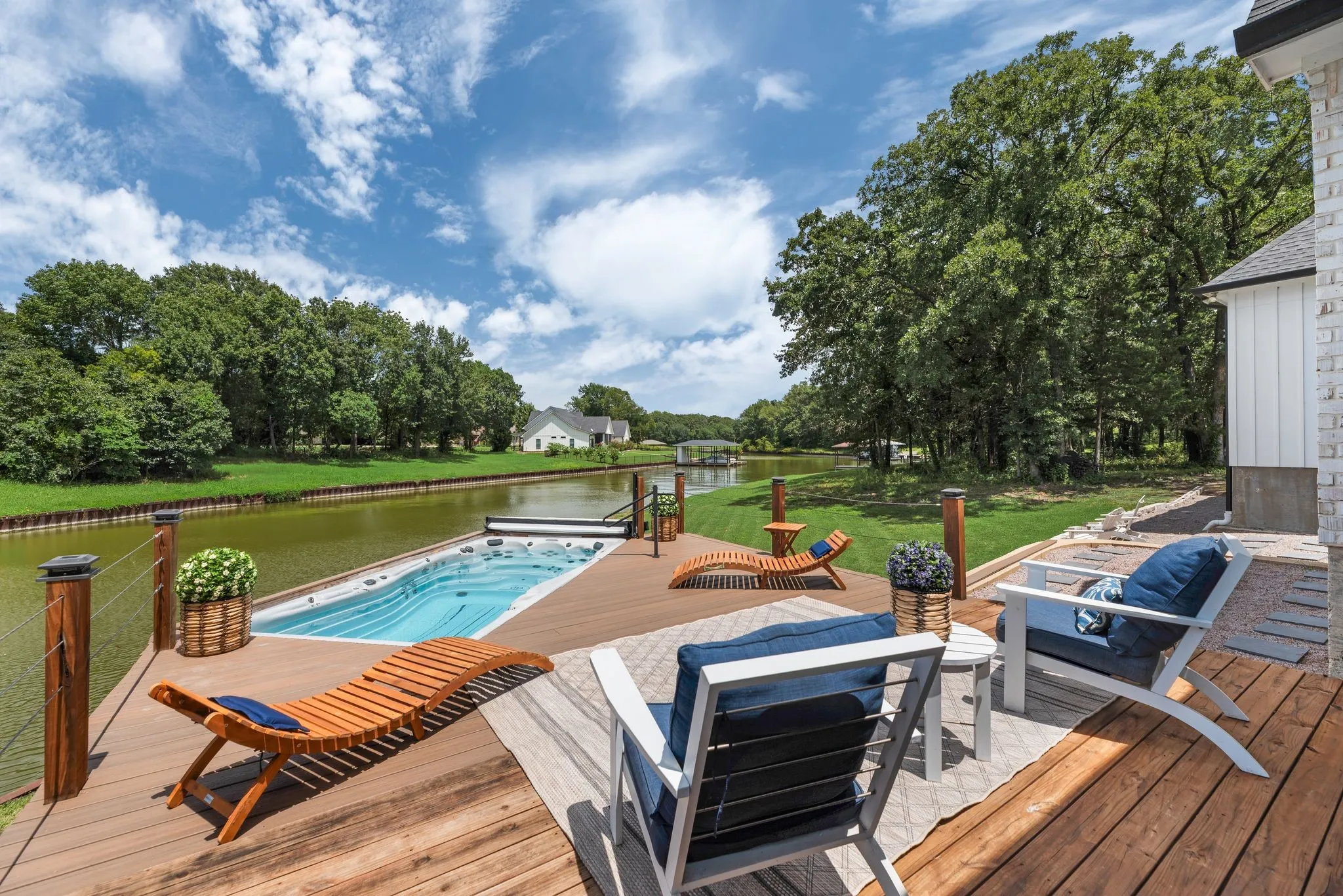 Gorgeous canal views from every angle ...including the swim spa and multi level deck!