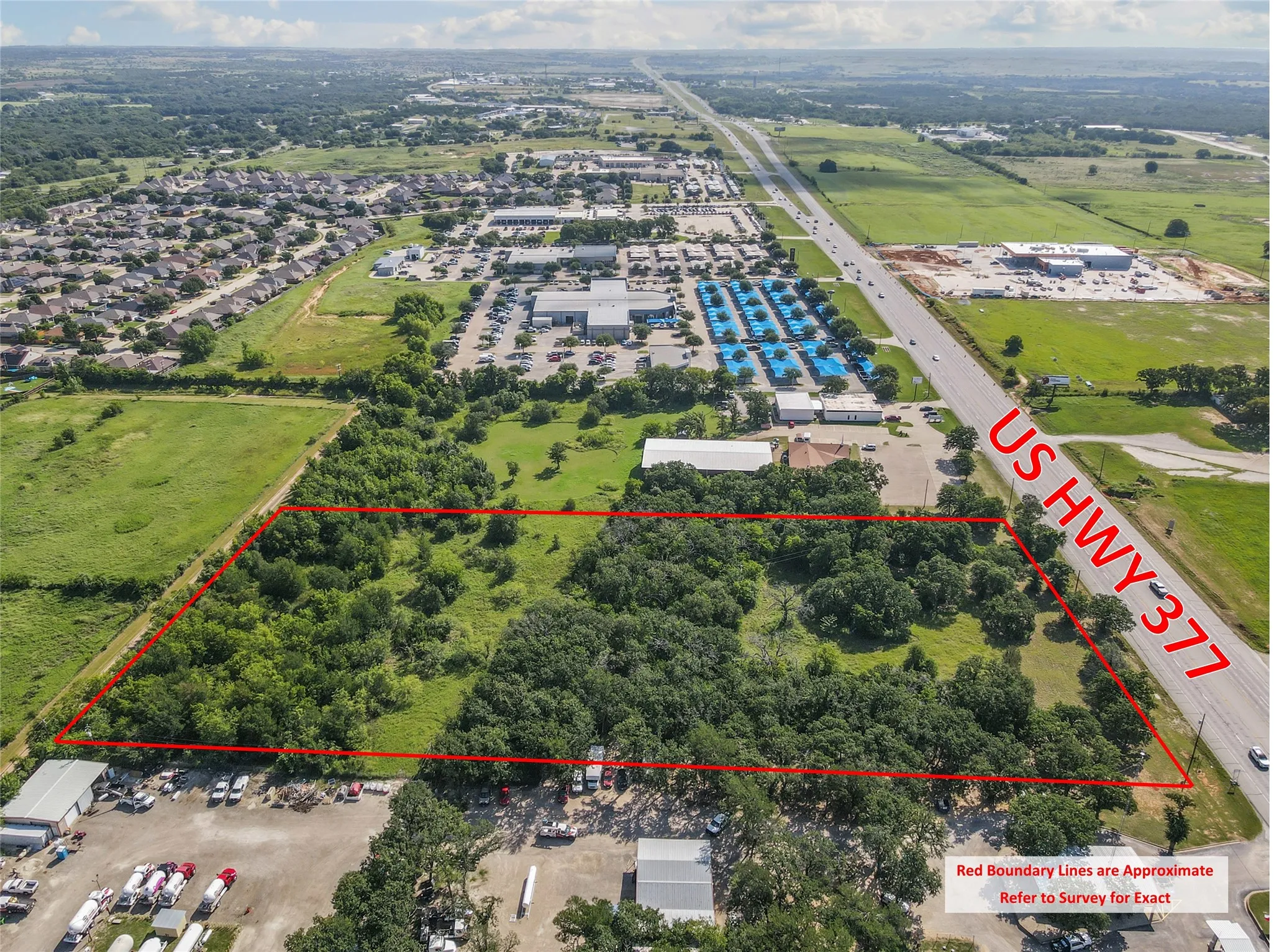 Aerial view of property's location featuring property boundaries highlighted