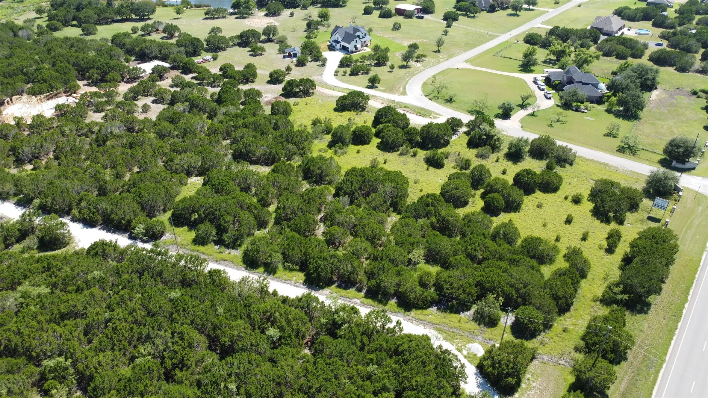 Drone / aerial view of a nearby body of water