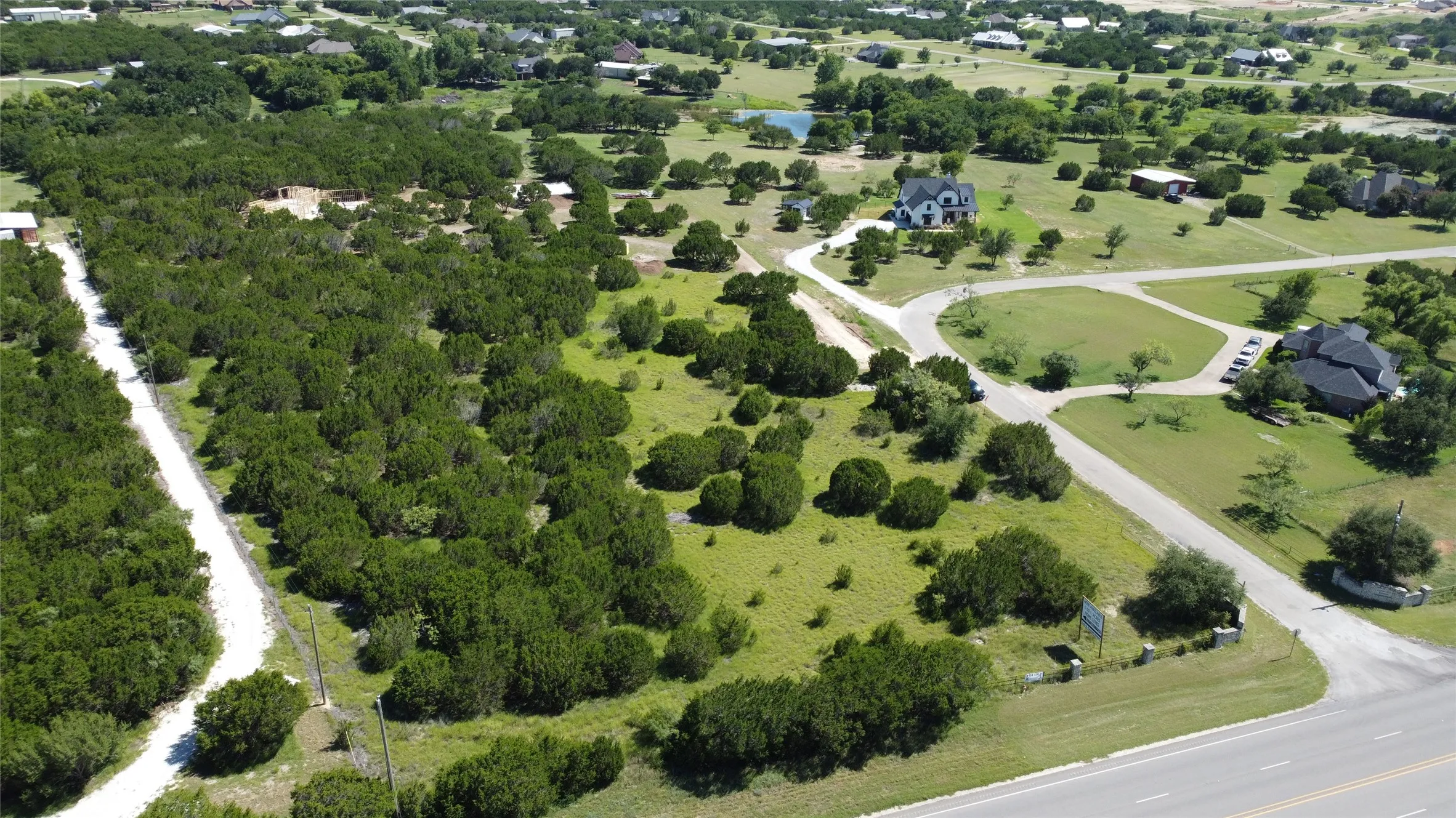 Drone / aerial view of a large body of water