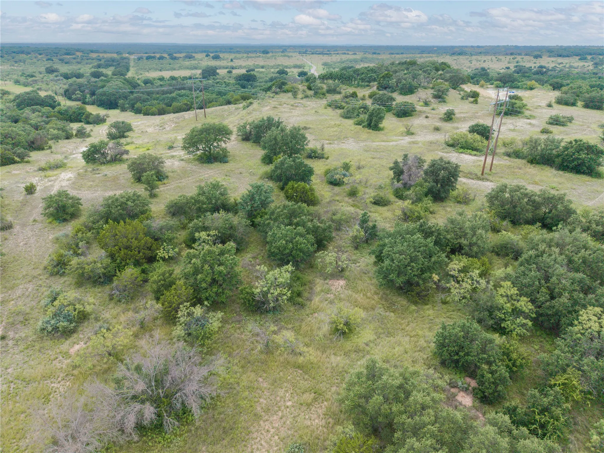 Aerial view of sparsely populated area