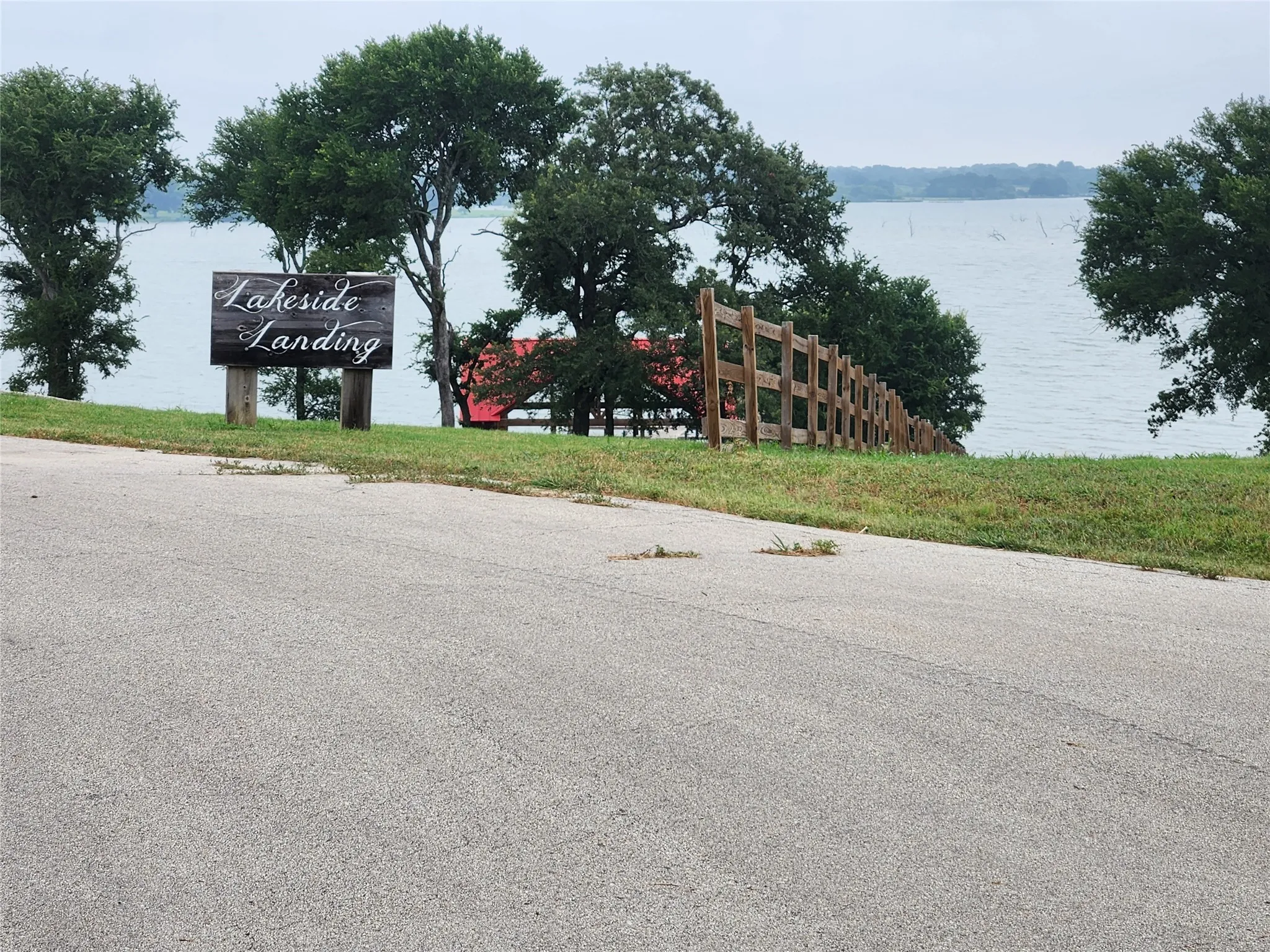 View of asphalt road leading to loading dock