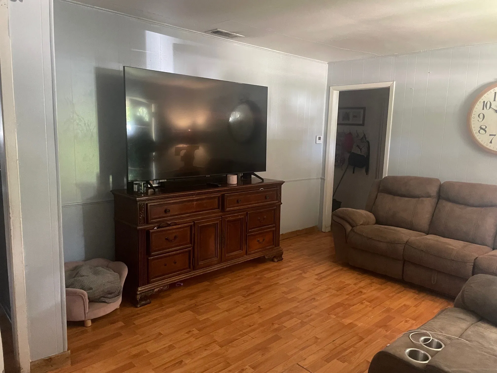 Living room featuring light wood finished floors