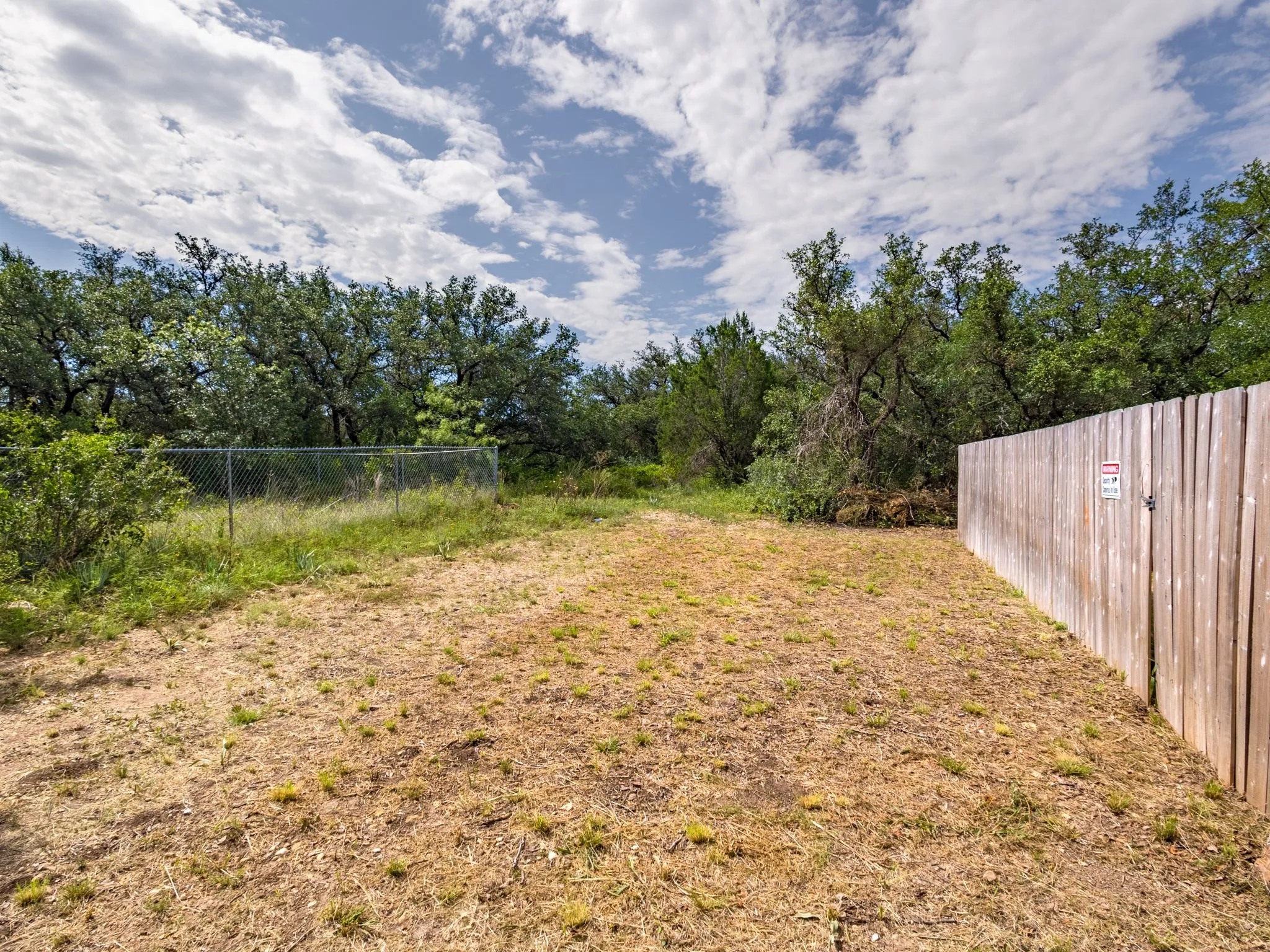 The utility area that includes access to the water meter and septic system.