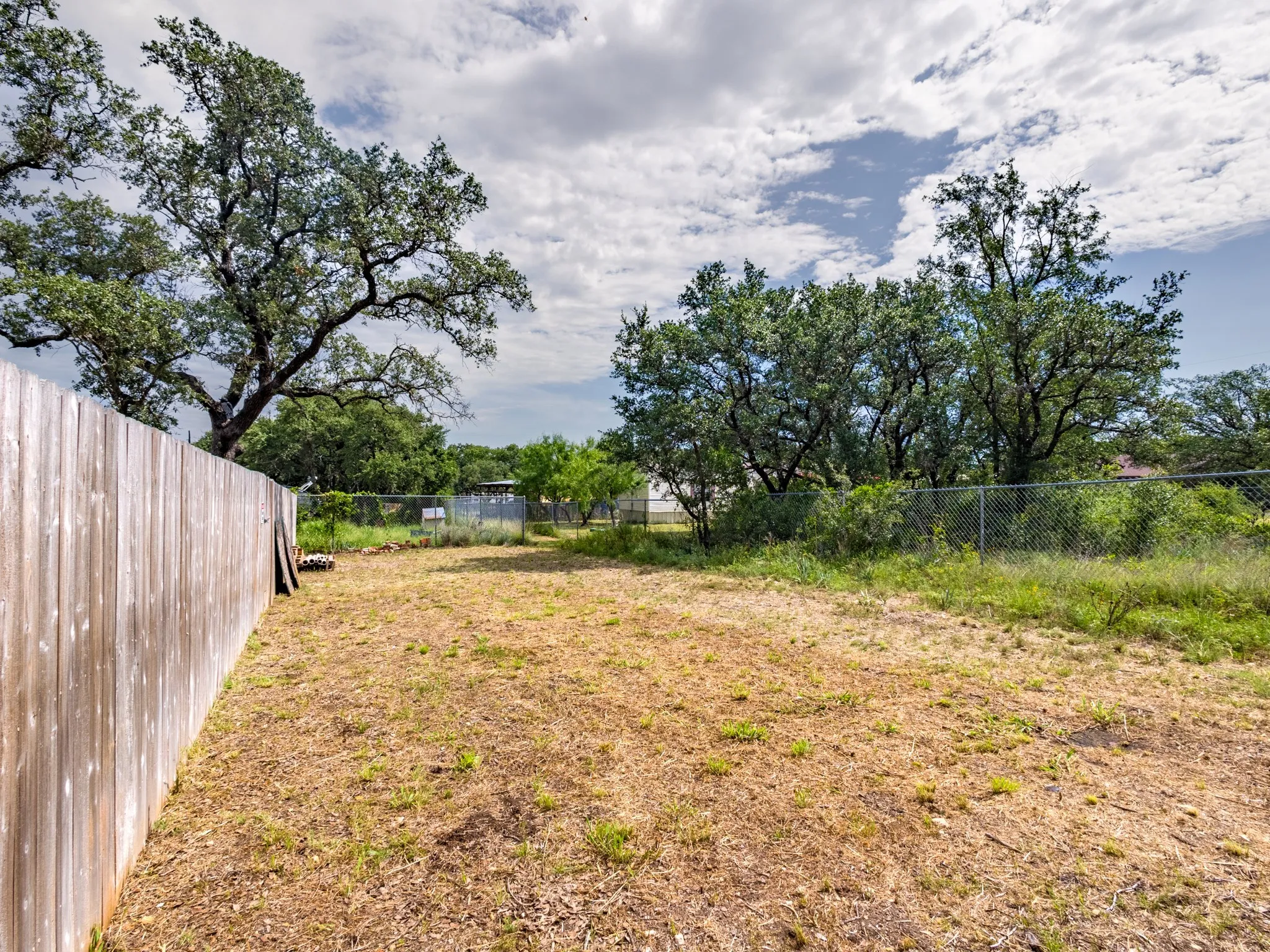 The utility area that includes access to the water meter and septic system.