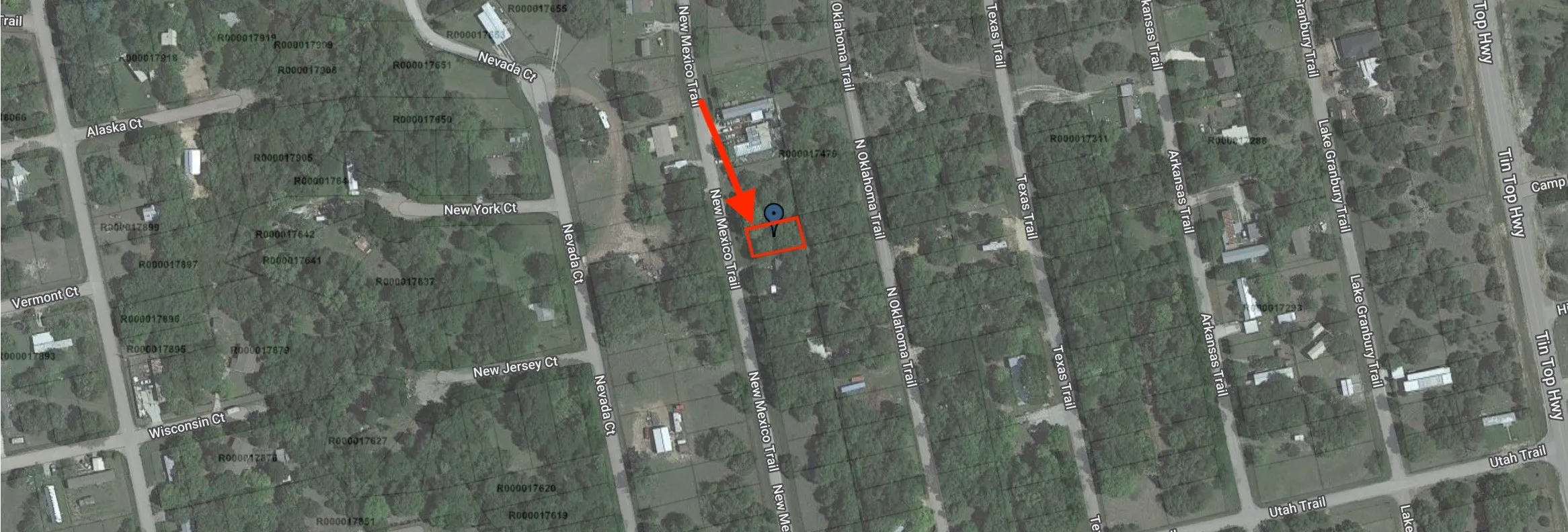 Aerial map of property and surrounding area