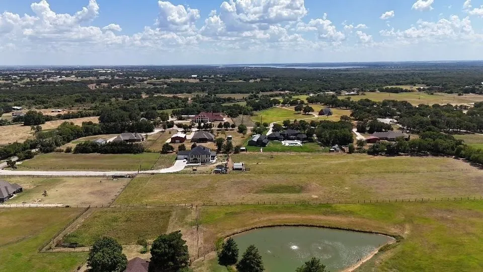 Bird's eye view of a nearby body of water