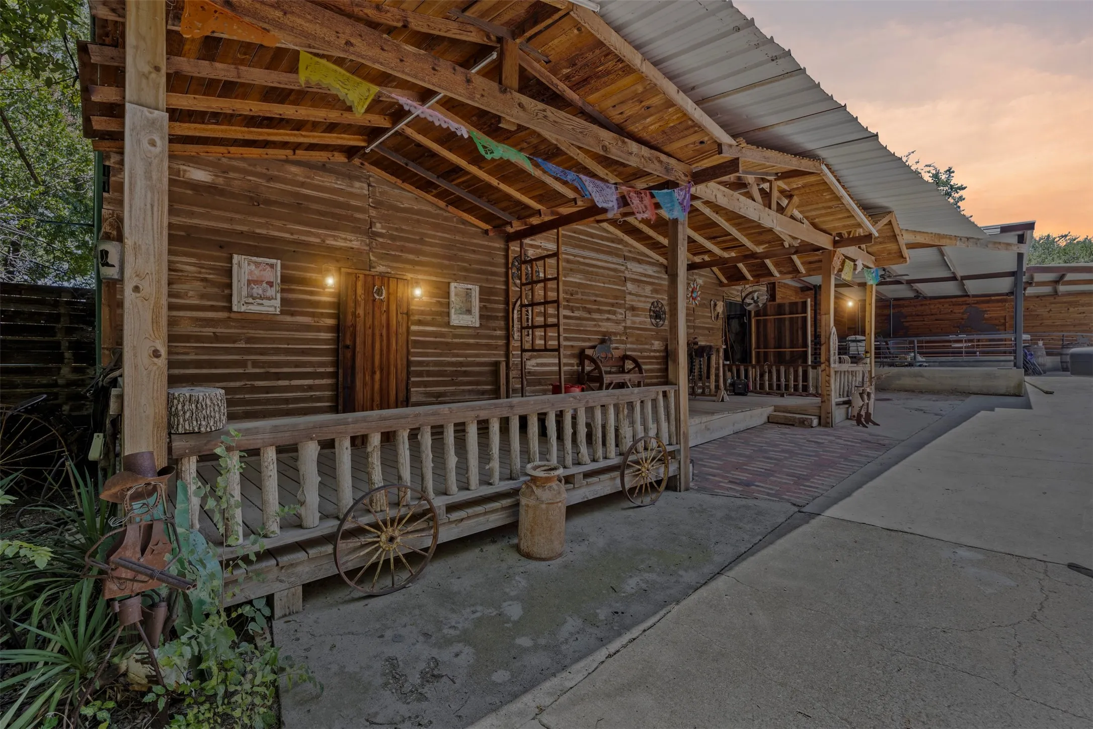 View of patio with an exterior structure