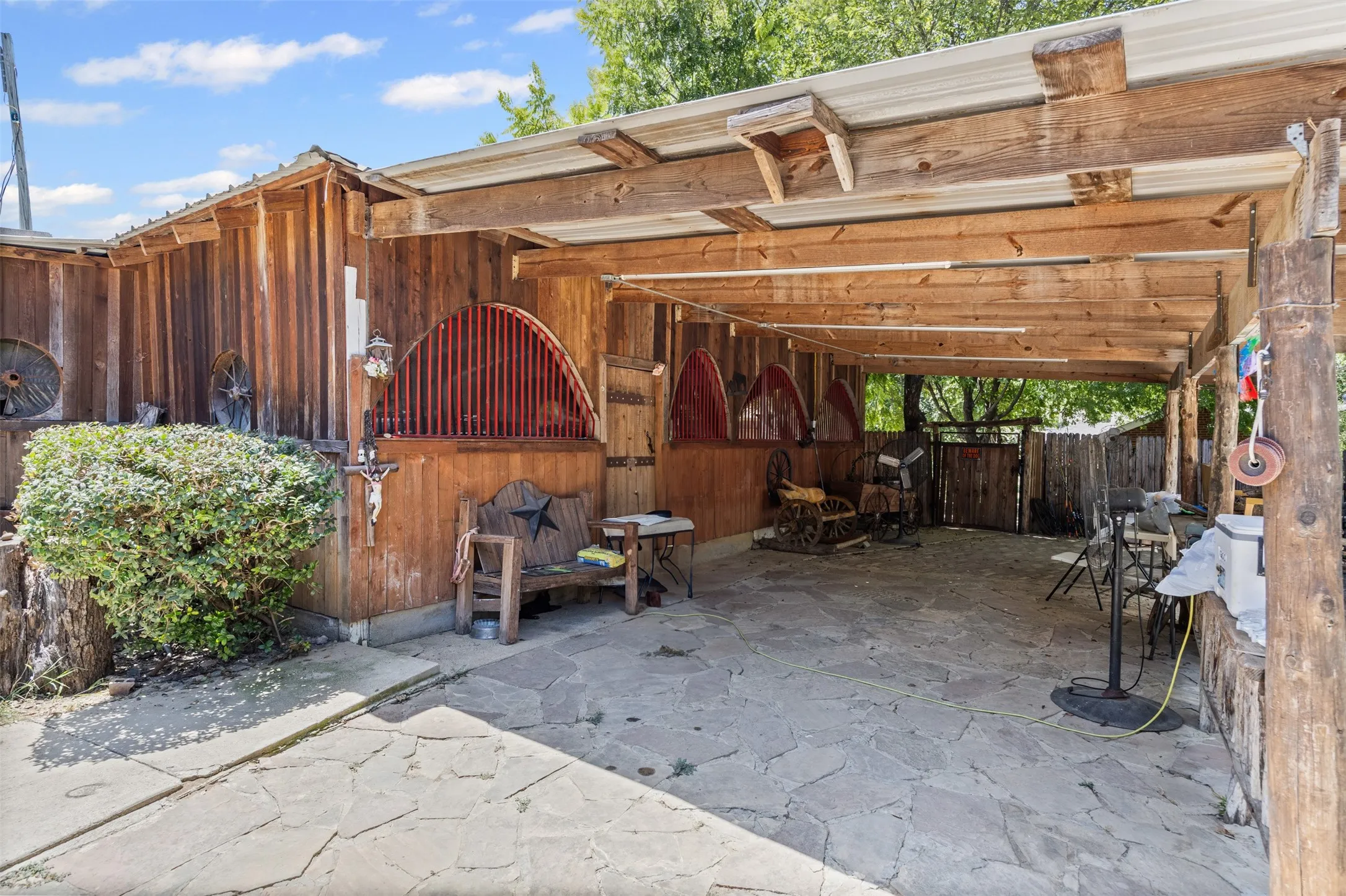 View of patio / terrace with an exterior structure