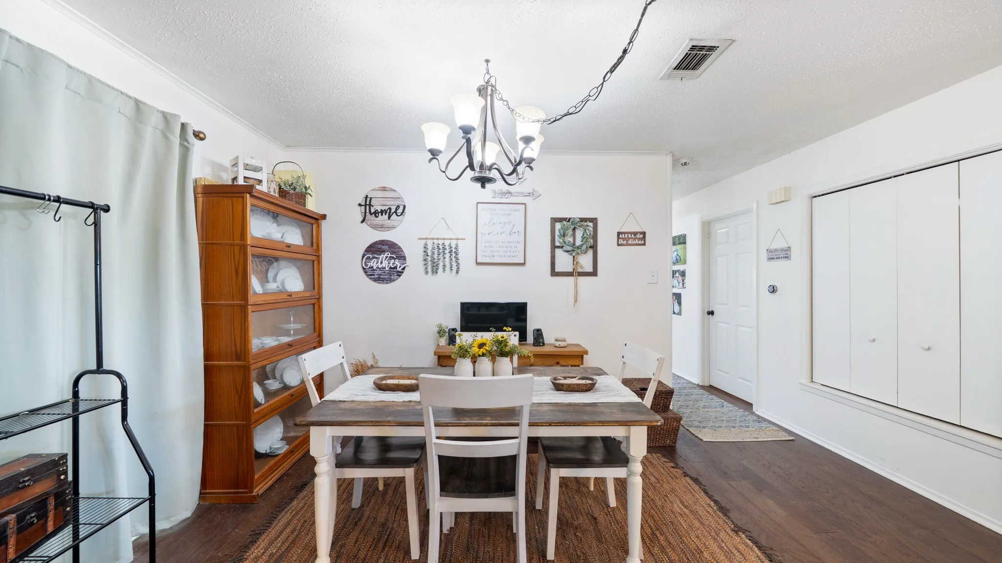 Wood-finish flooring throughout