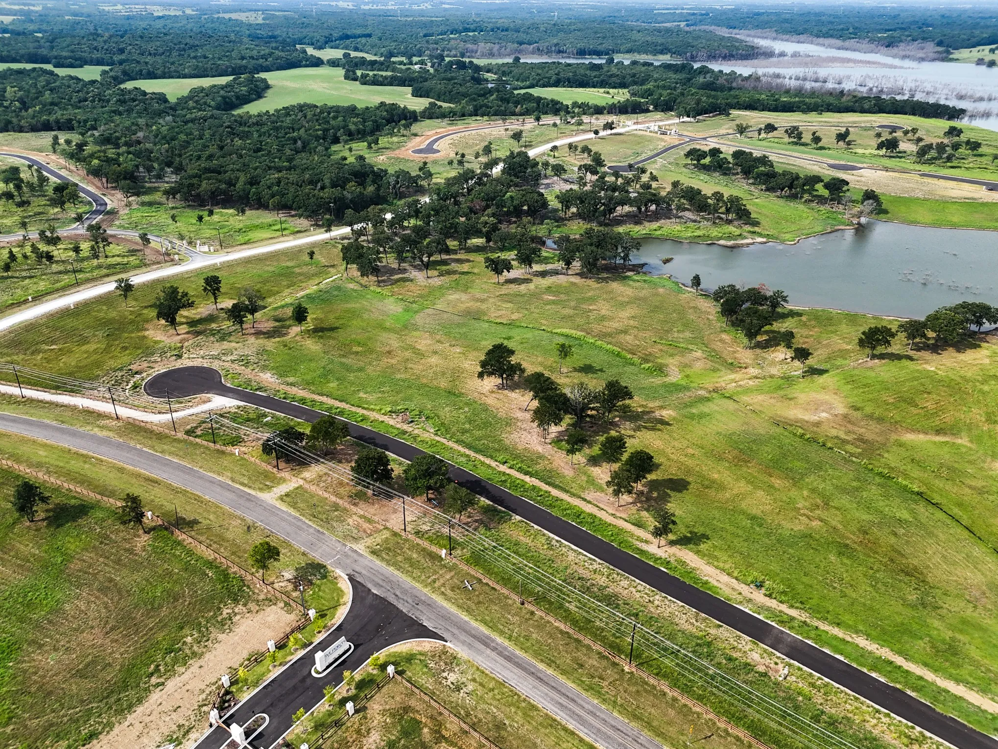 Aerial overview of property's location with rural landscape