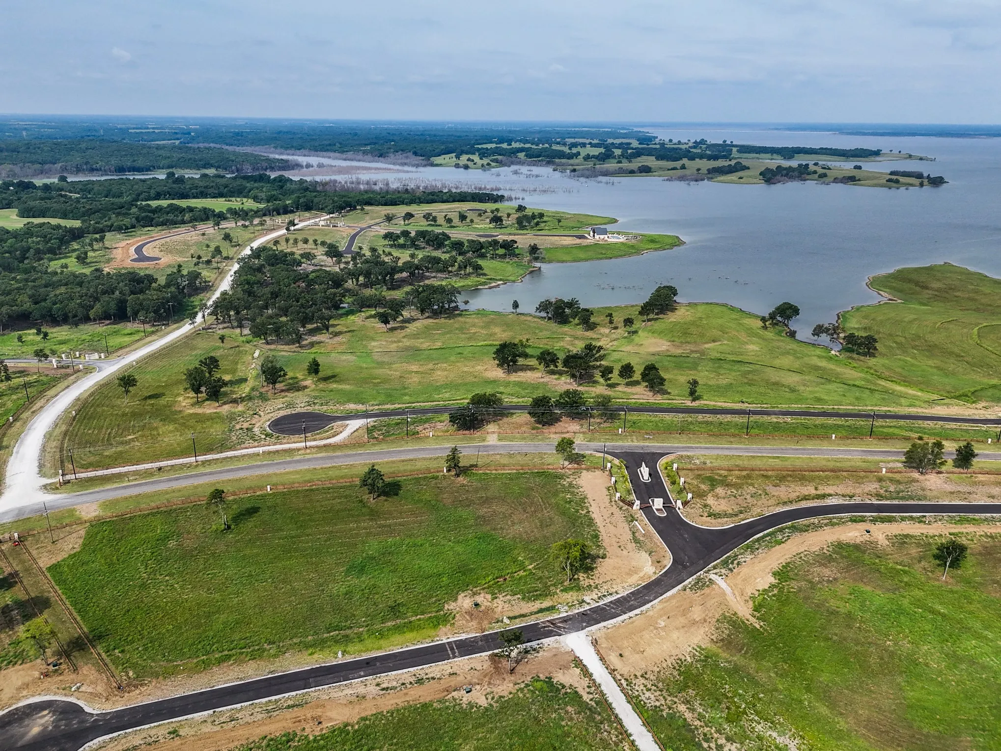 Drone / aerial view of a large body of water