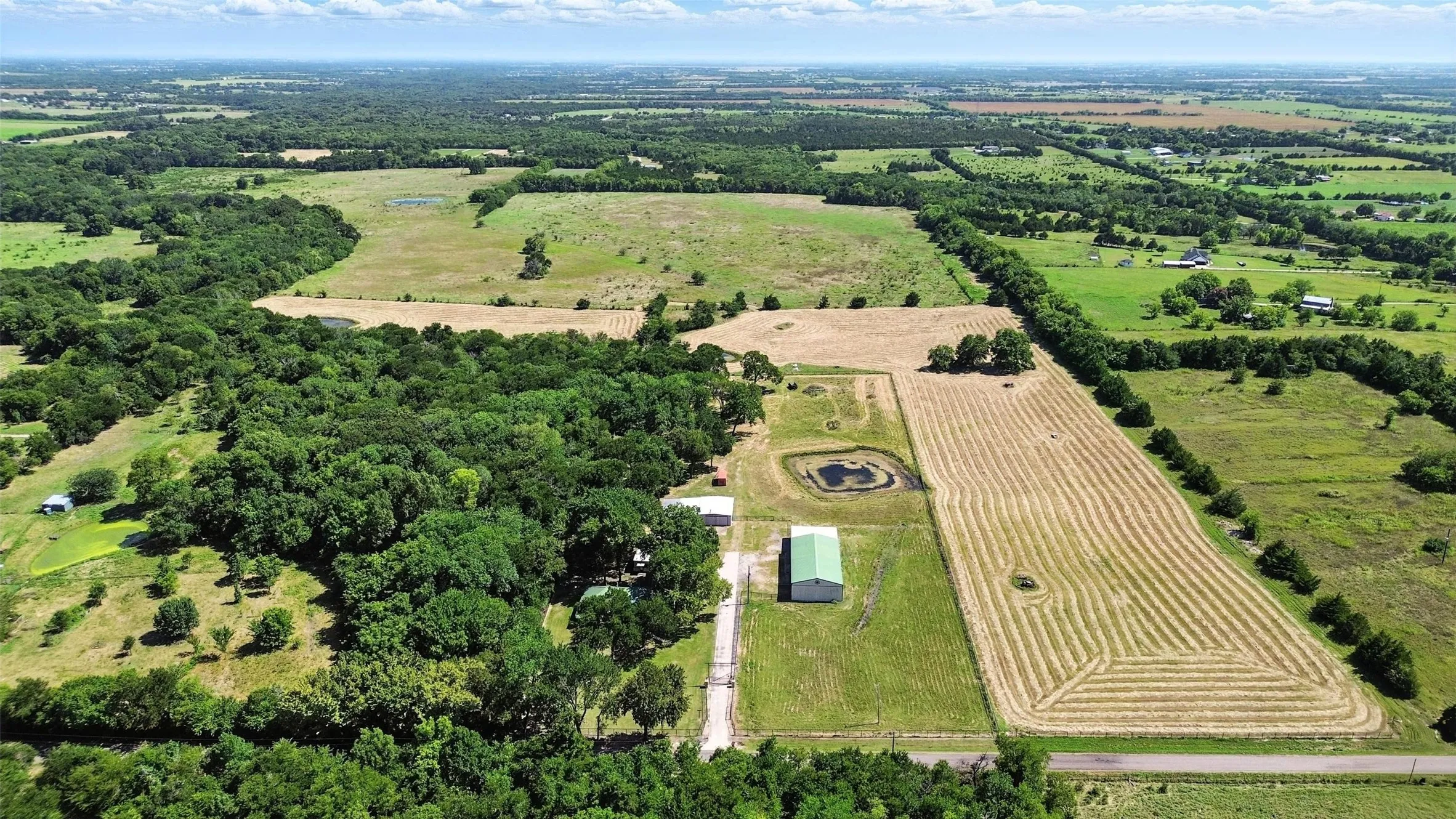 Aerial view of sparsely populated area
