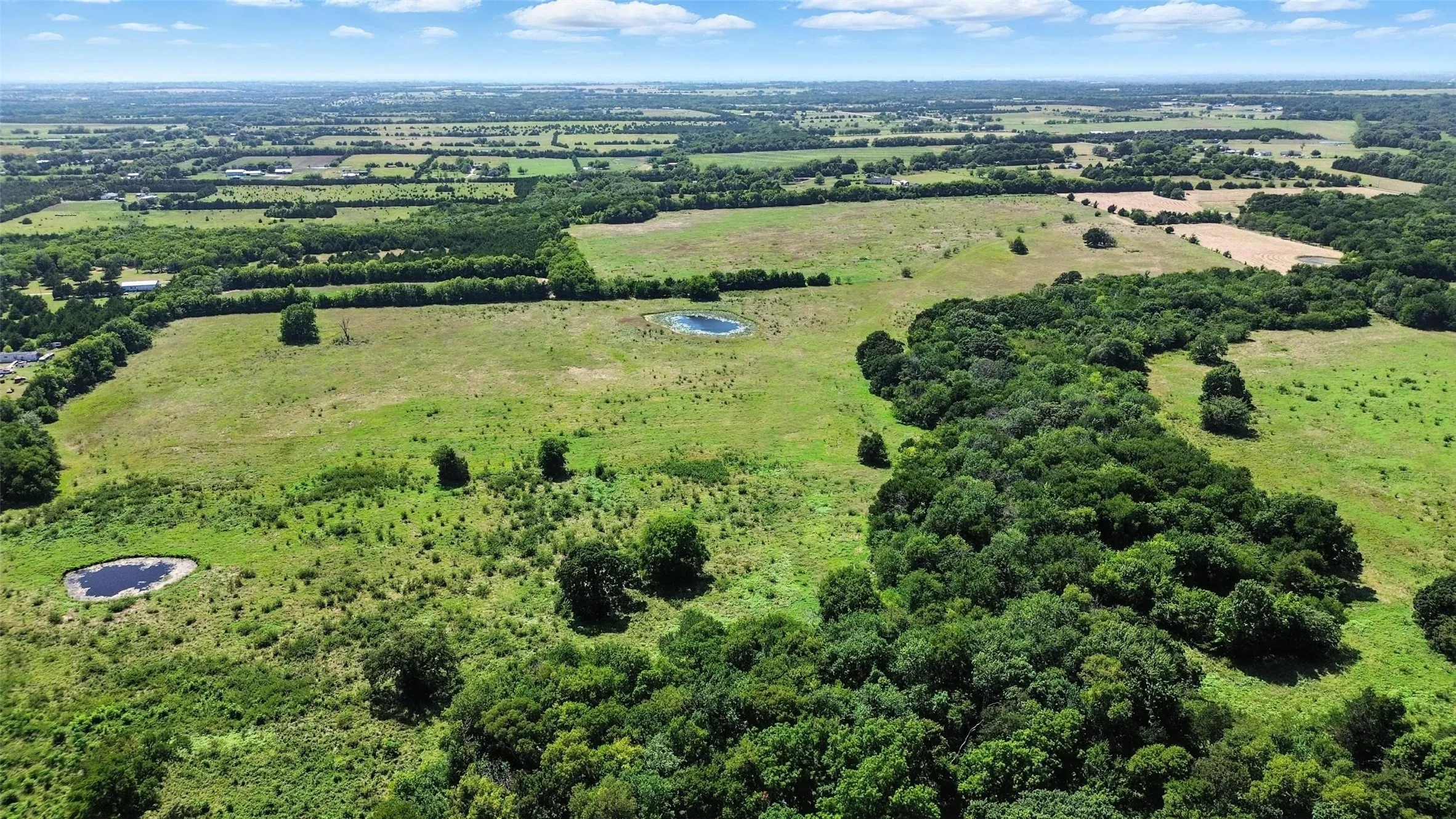 Aerial view of sparsely populated area