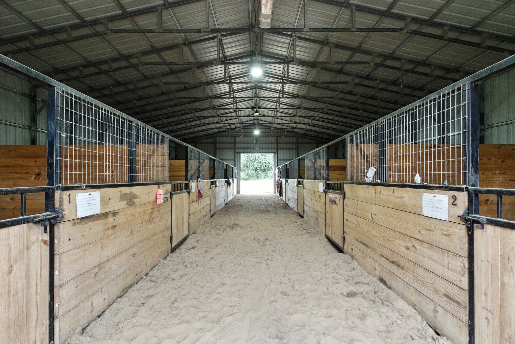 View of horse barn