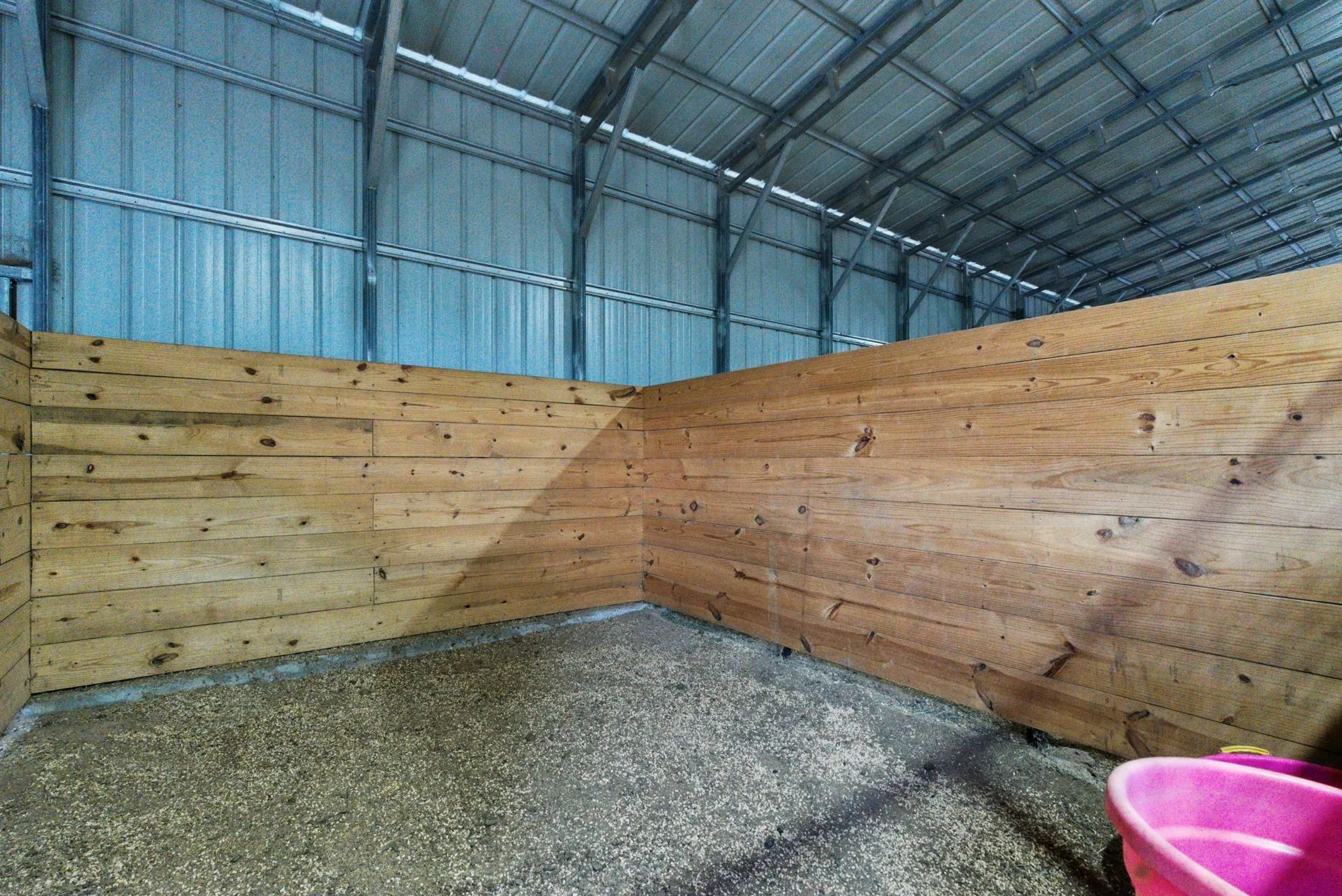 View of horse barn