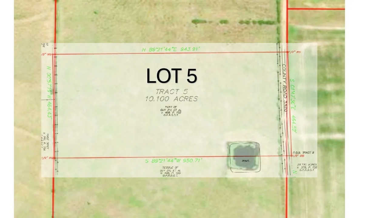 Aerial overview of property's location with property parcel outlined