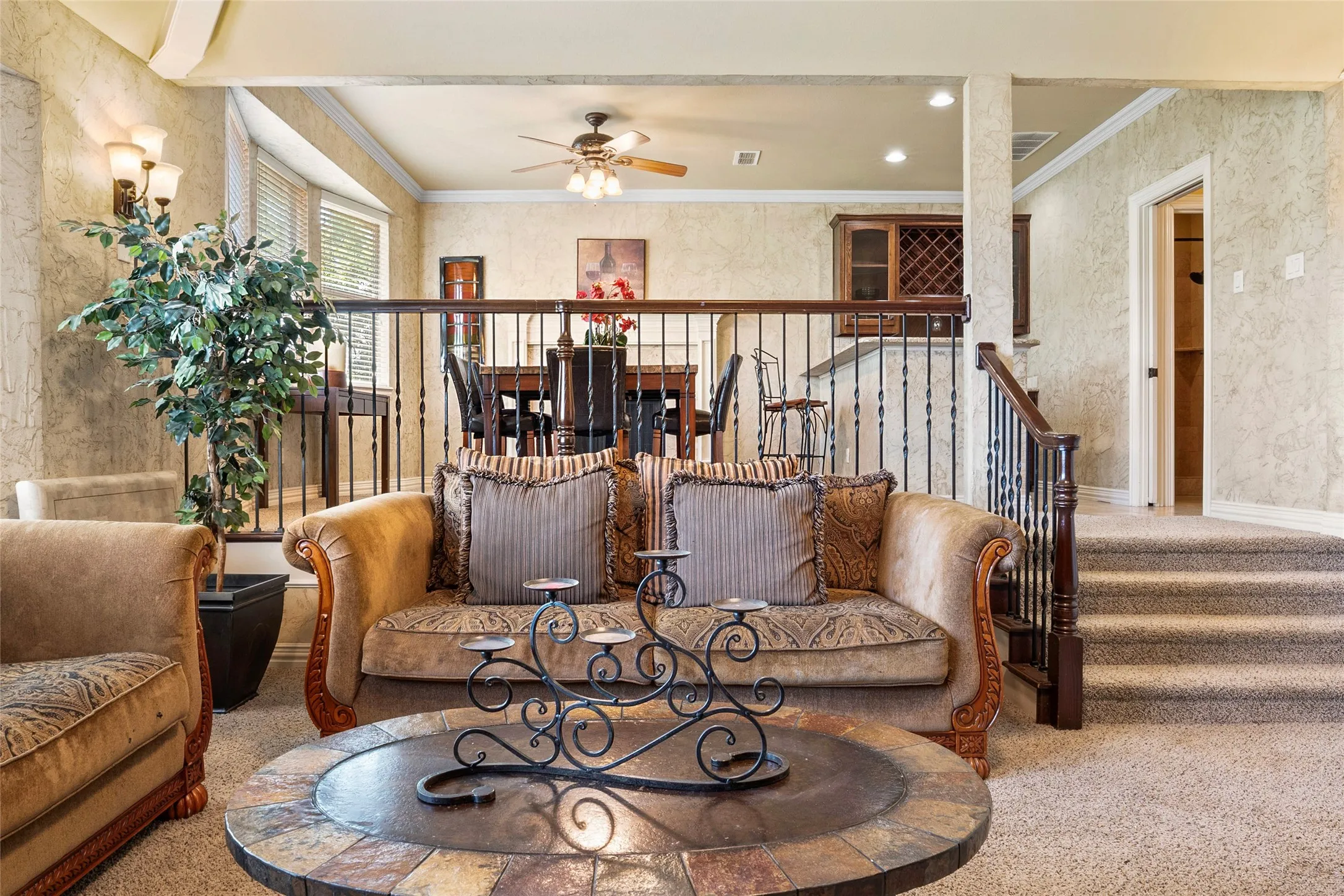 Upstairs living area
