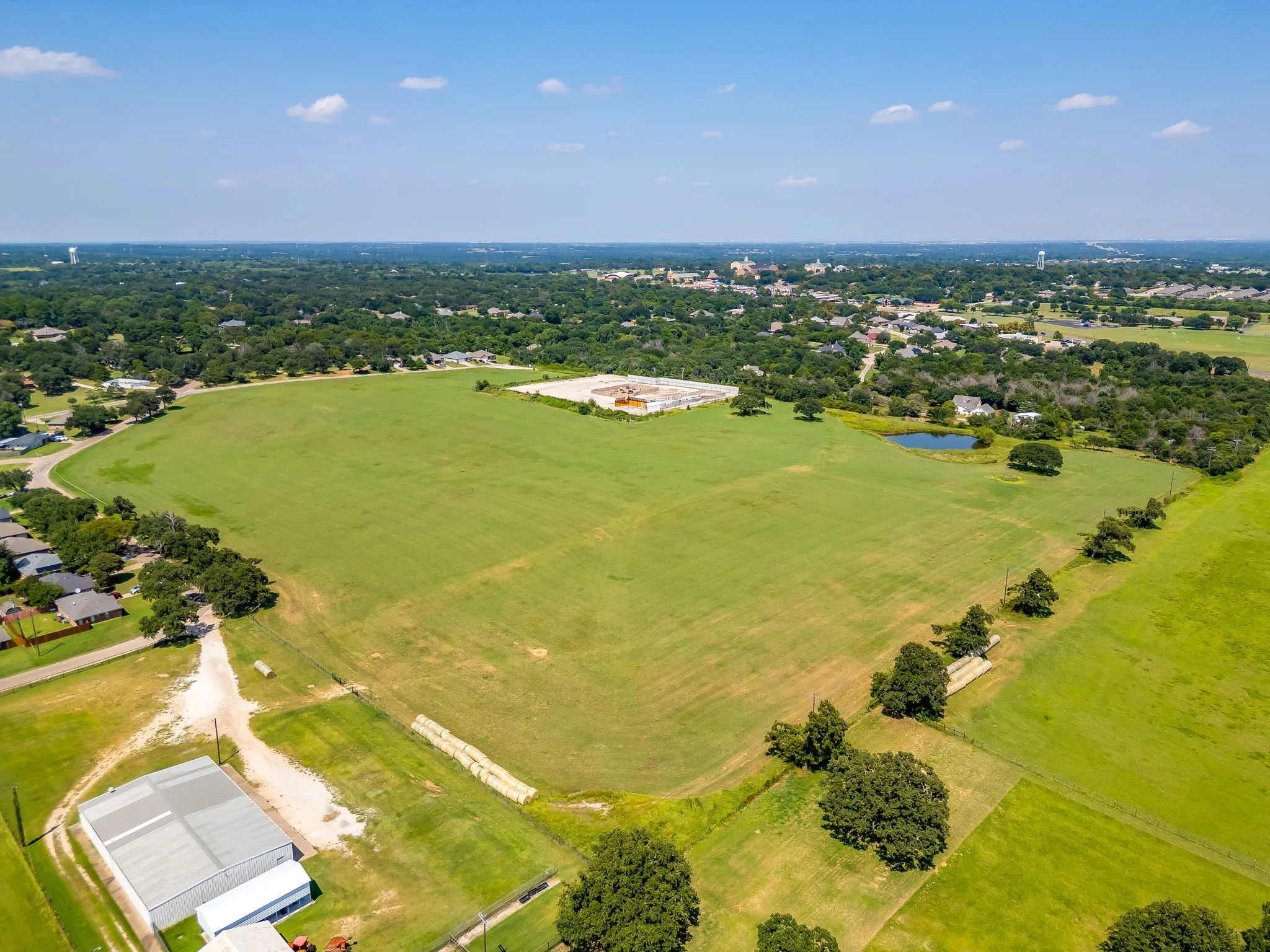 Drone / aerial view of a nearby body of water