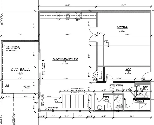 Third-floor plan: view-level entertaining and terrace access