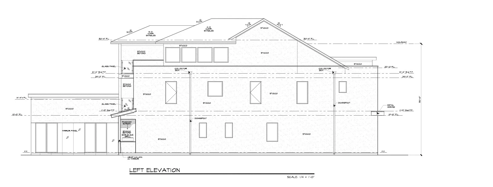 Architectural elevation drawing - full plan set available from builder