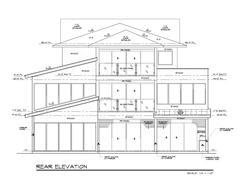 Architectural elevation drawing - full plan set available from builder