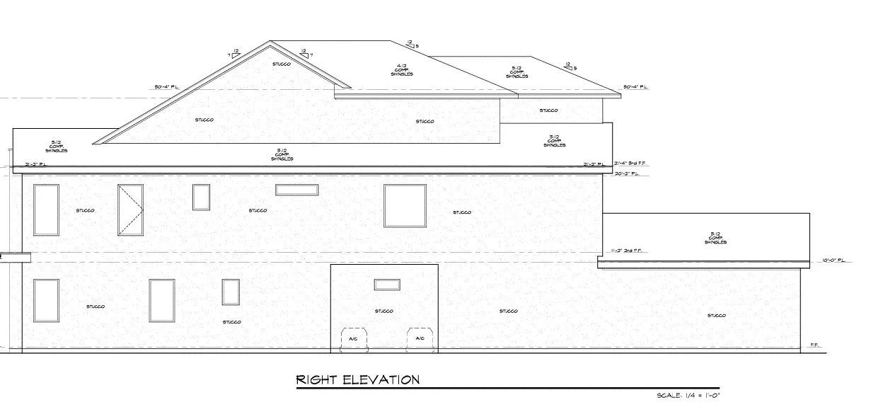 Architectural elevation drawing - full plan set available from builder