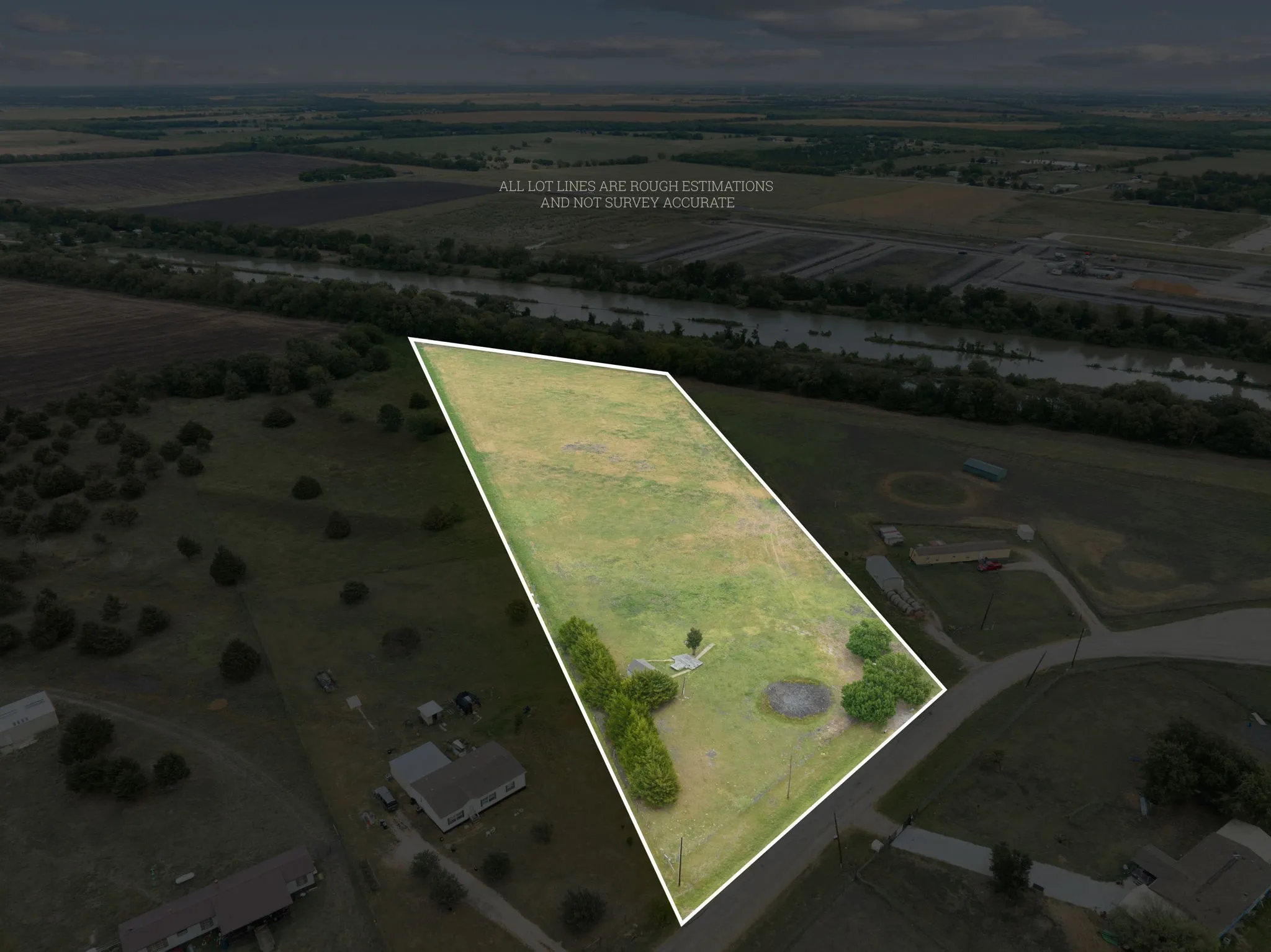 View of rural area with property parcel outlined