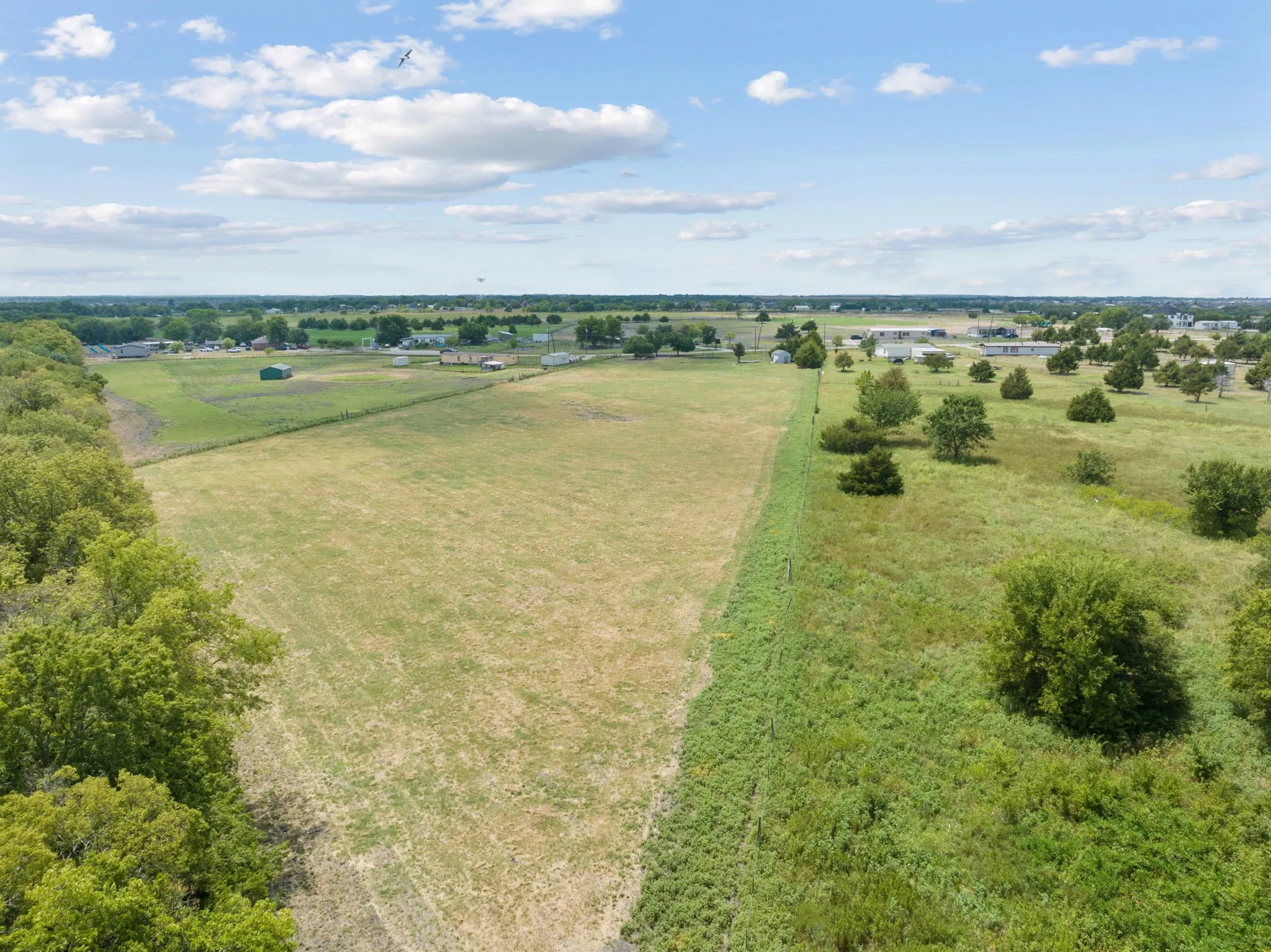 Aerial view of sparsely populated area