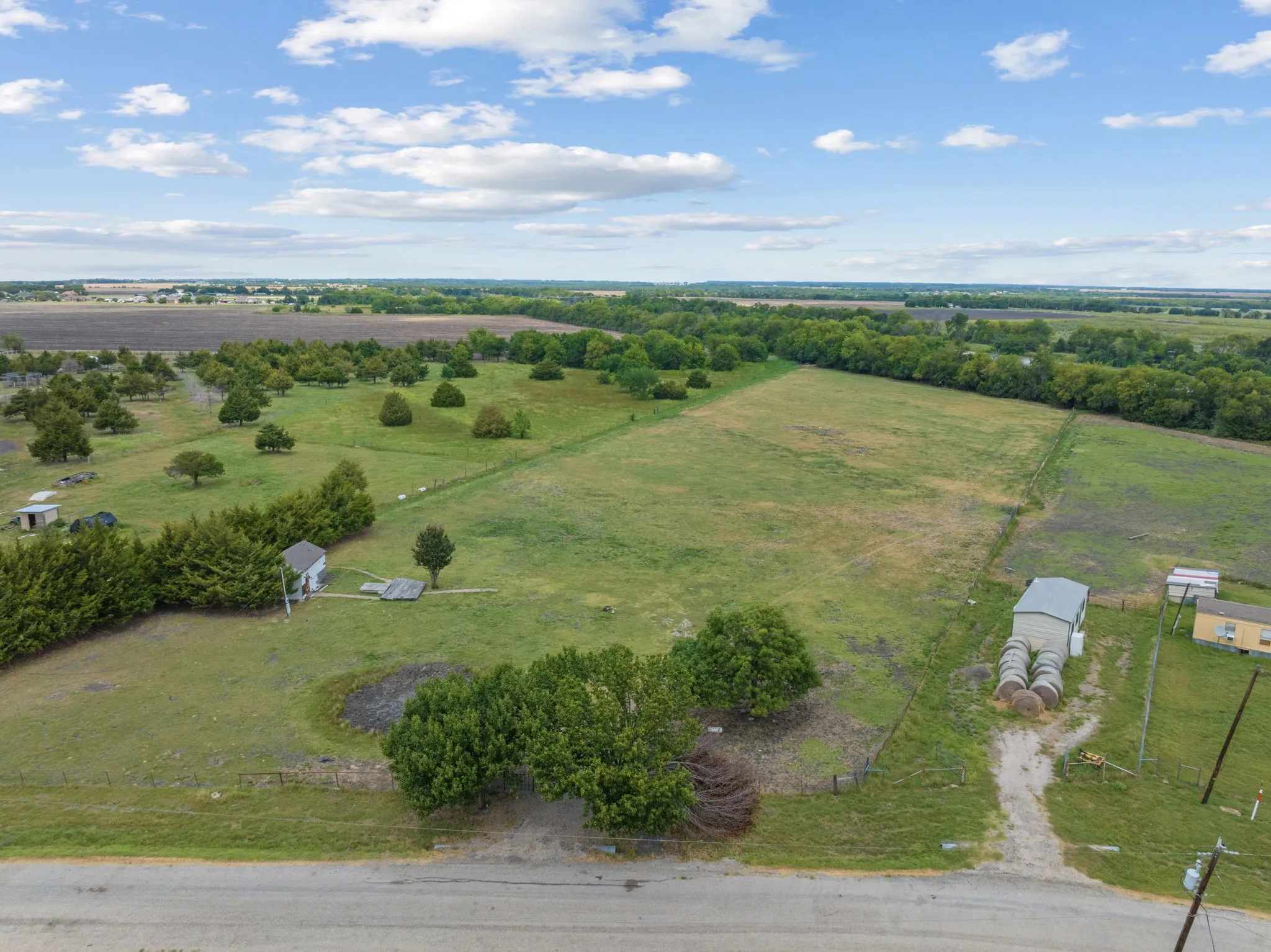 Overview of rural landscape with a pastoral area