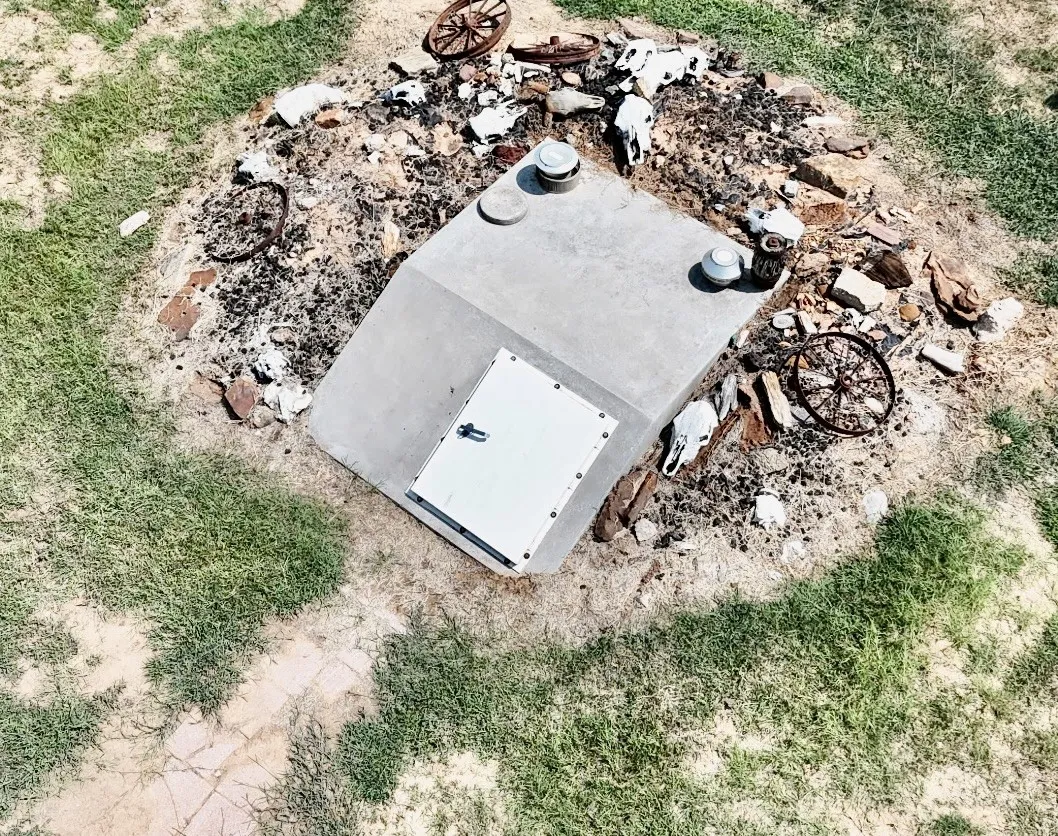 Storn shelter on site for protection from Texas storms