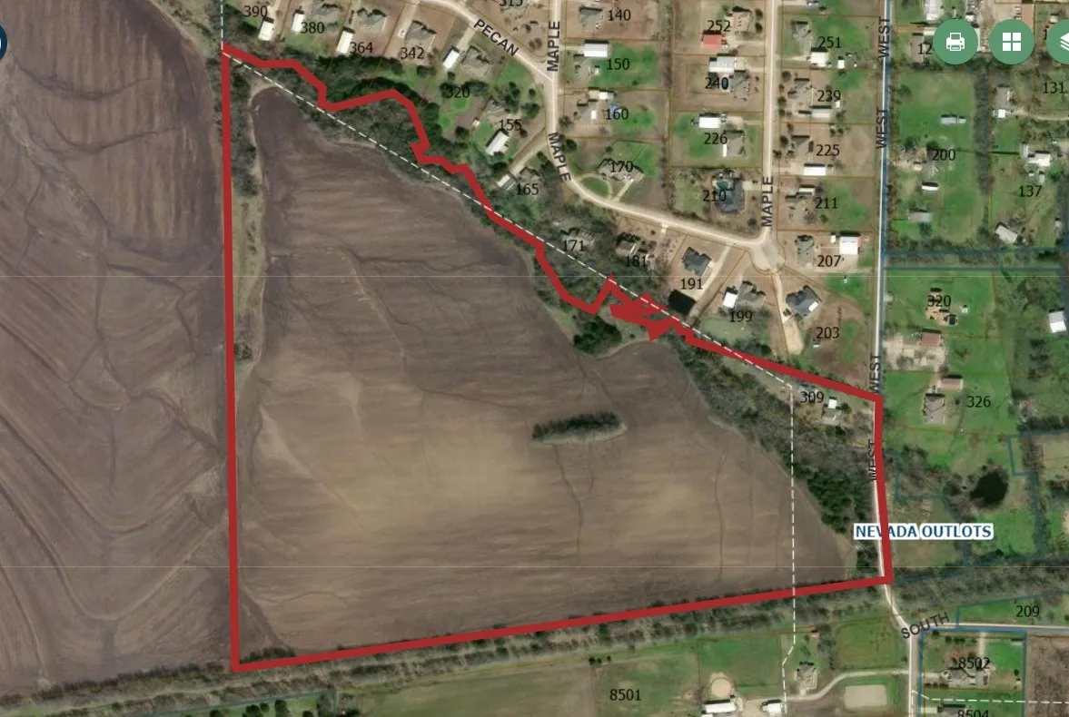Map / location featuring property boundaries highlighted