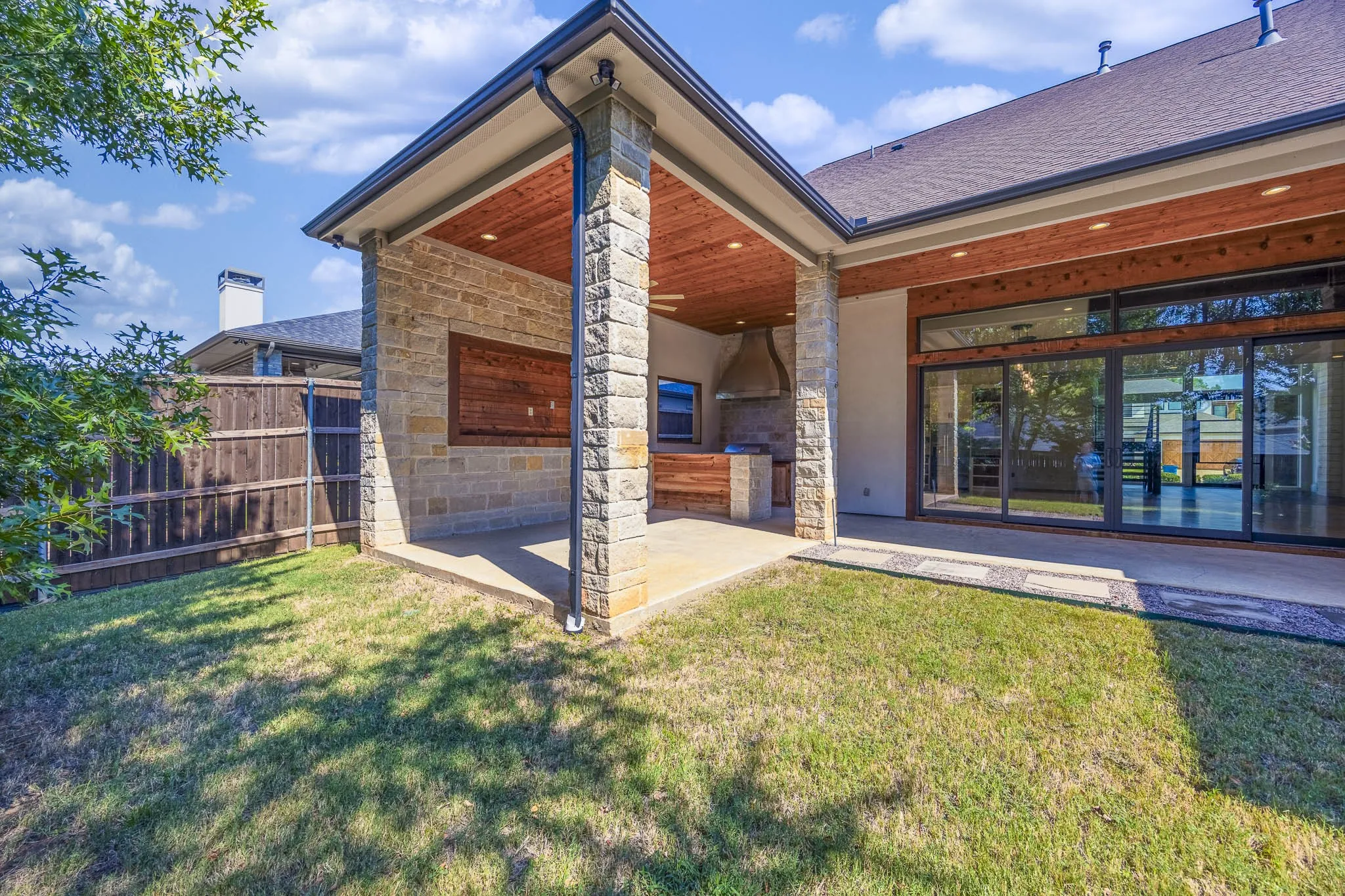 Backyard and outdoor entertainment area - View