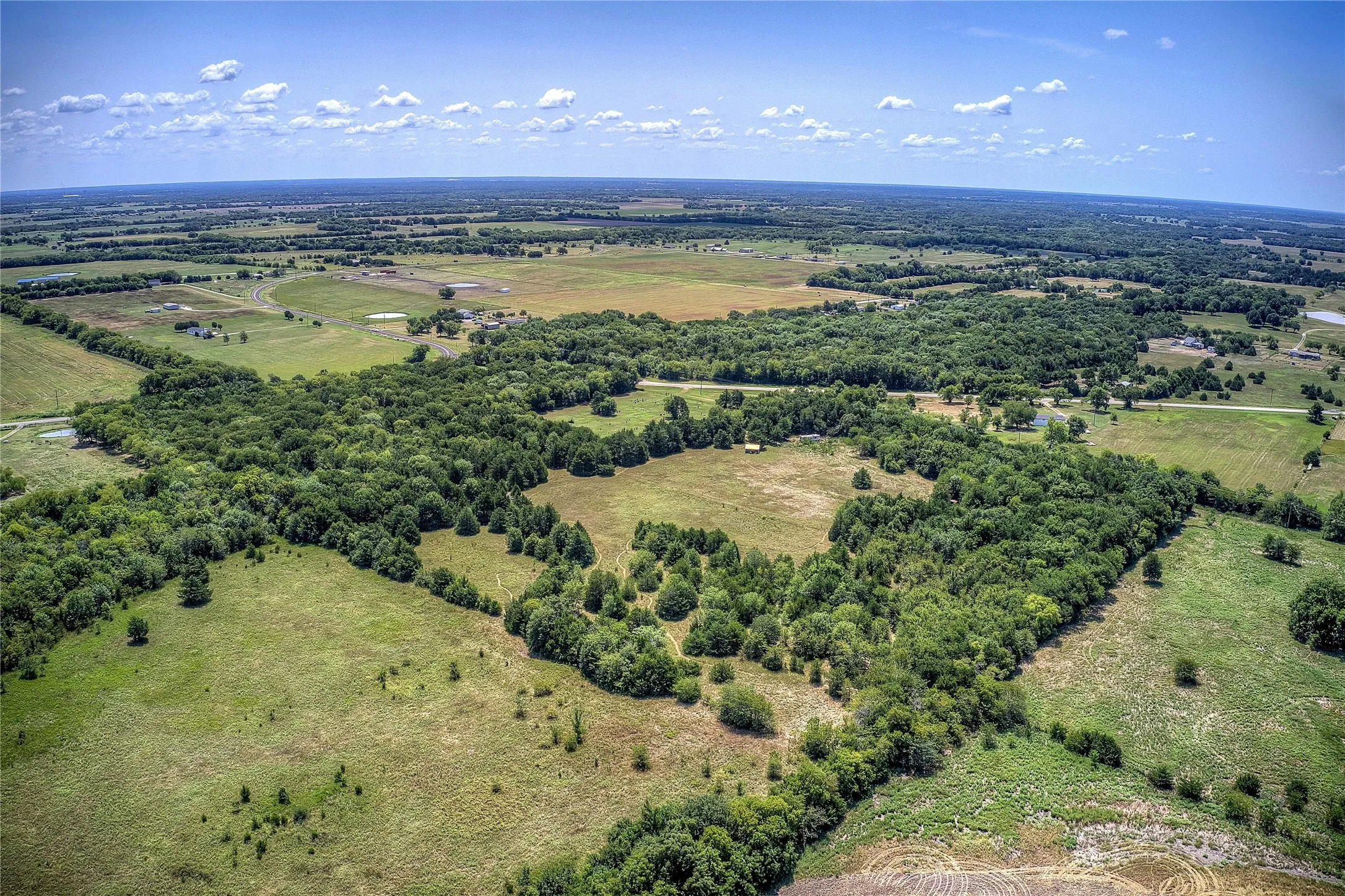 Aerial view of sparsely populated area