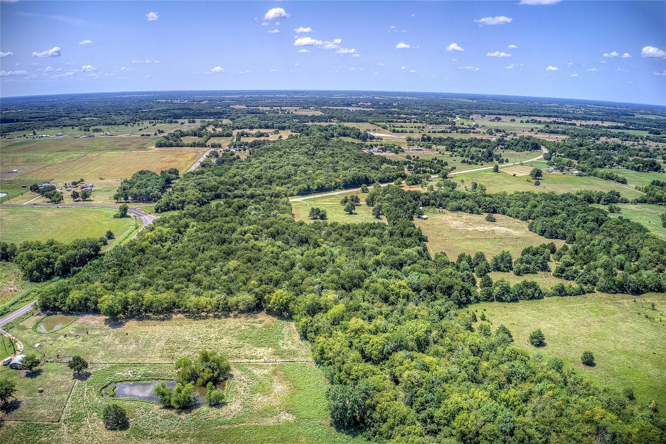Aerial view of sparsely populated area
