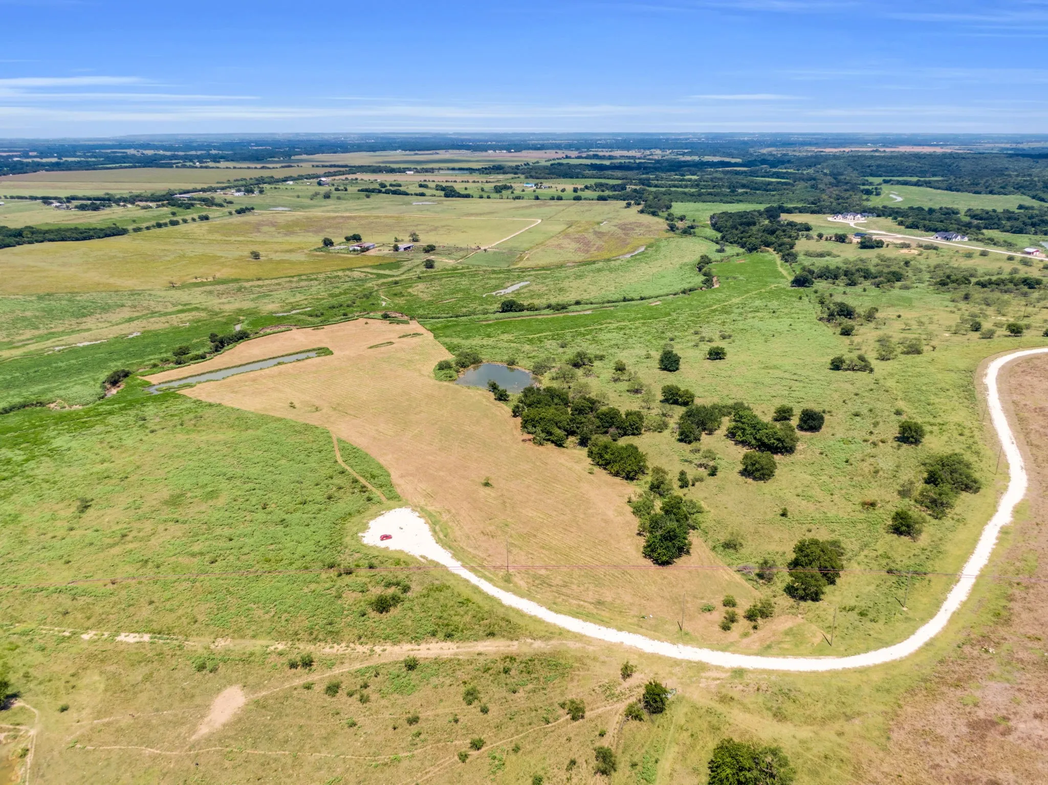 Aerial view of sparsely populated area