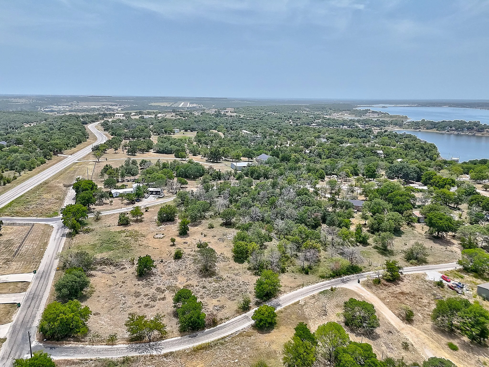 Drone / aerial view of a nearby body of water