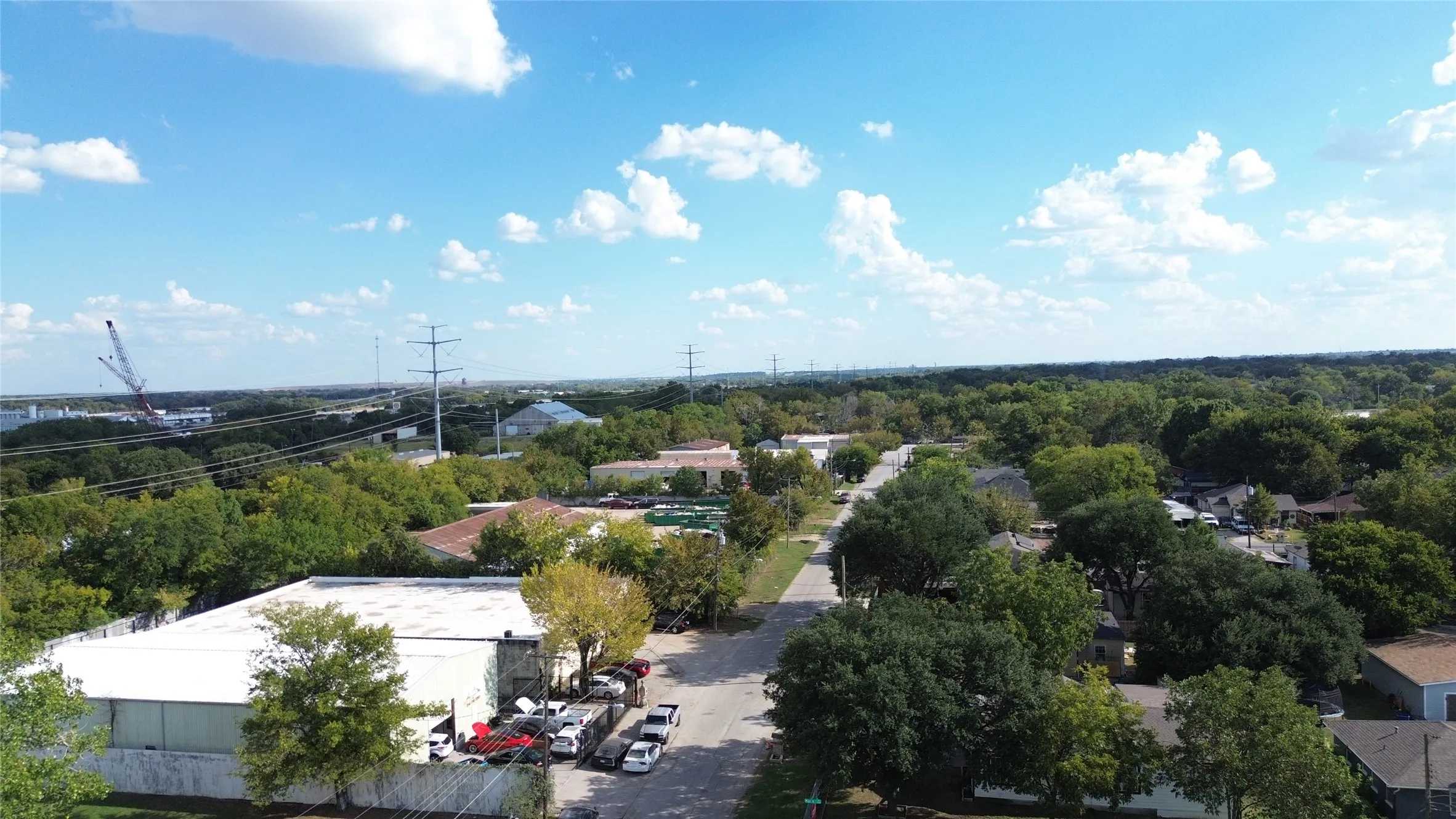 Aerial perspective of suburban area