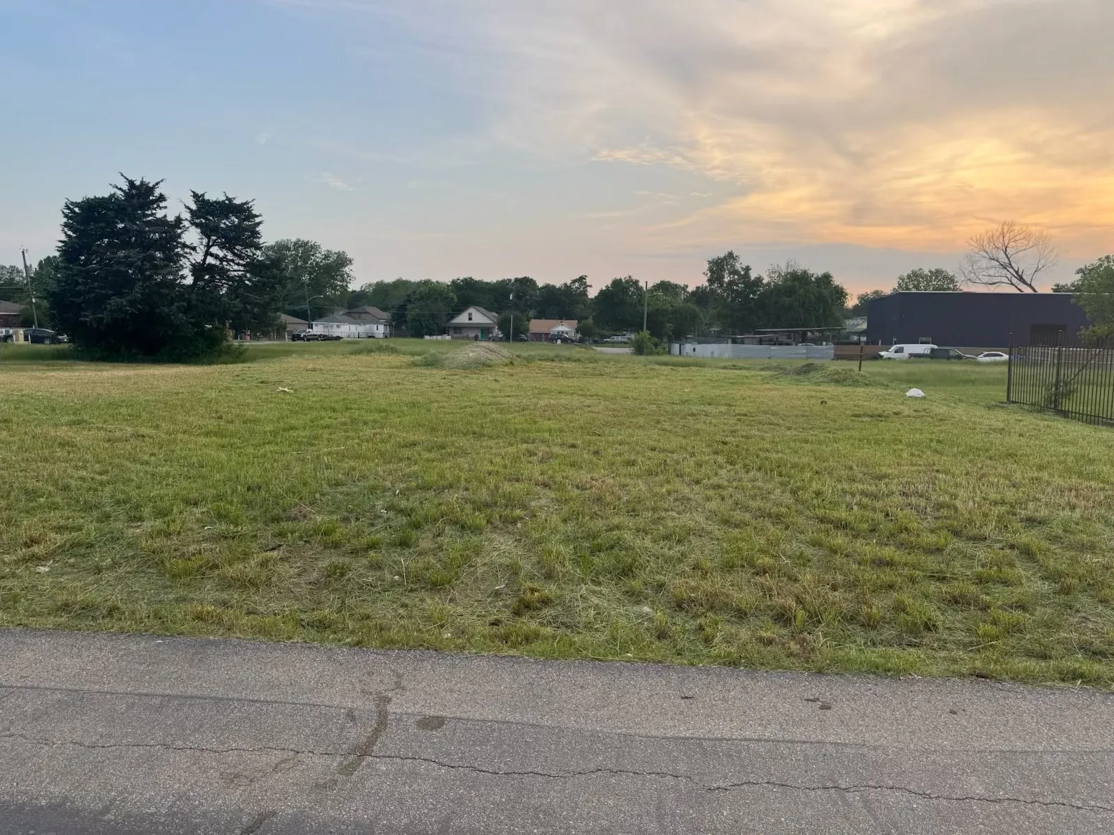 View of yard at dusk