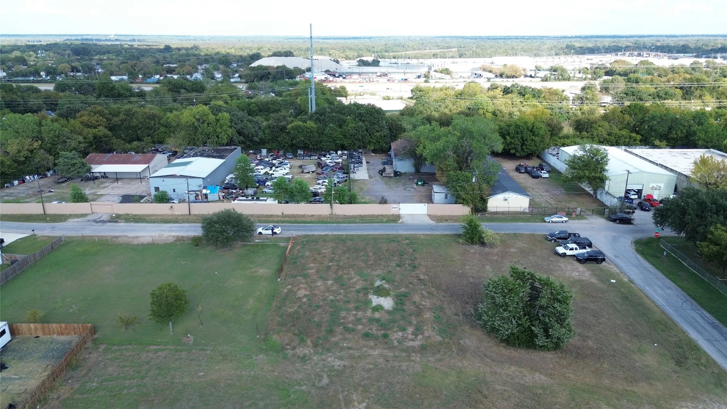 Drone / aerial view of a tree filled landscape