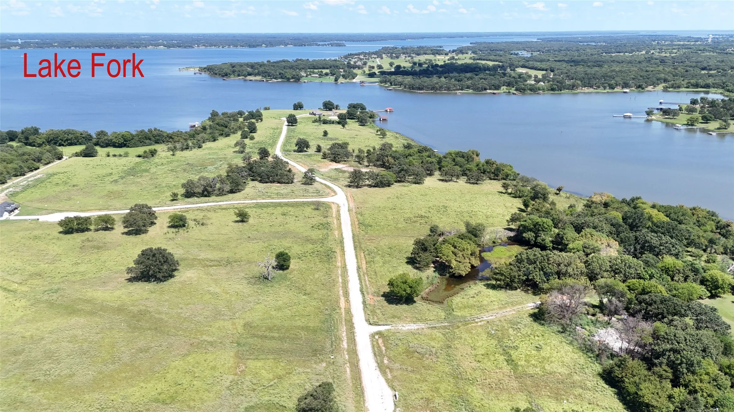 Aerial view of a large body of water