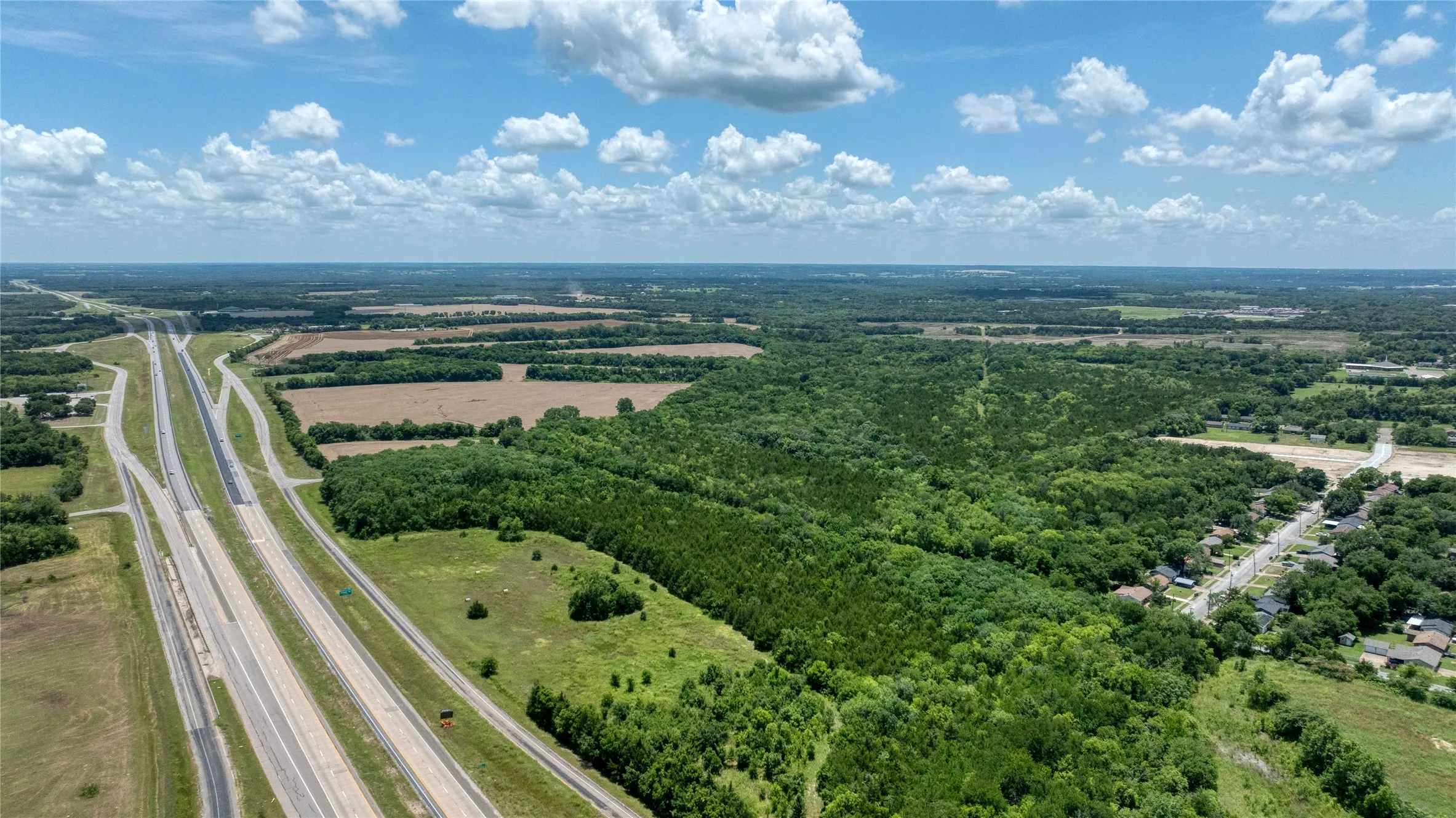 Bird's eye view of a major roadway