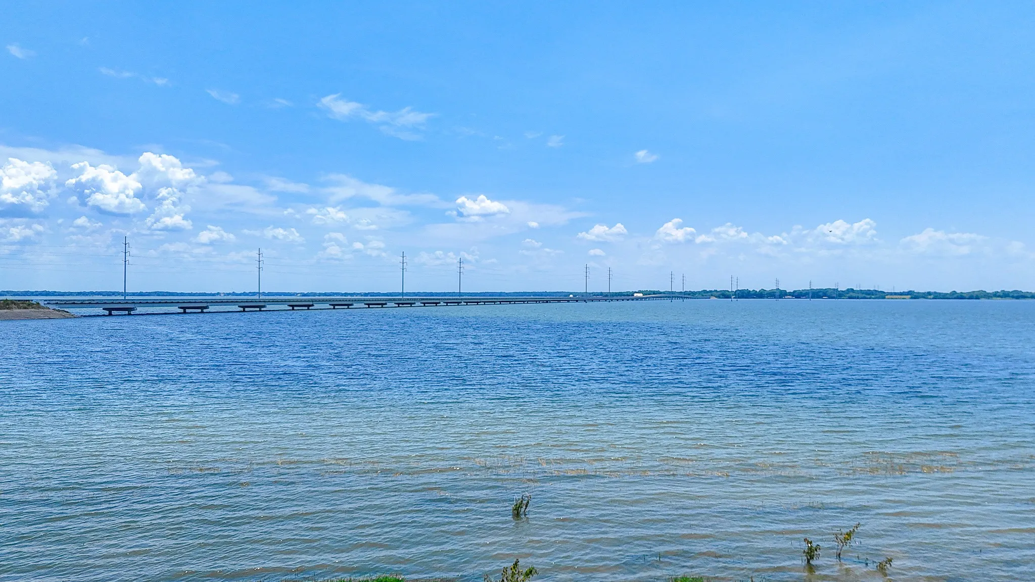 Water view featuring a notable bridge