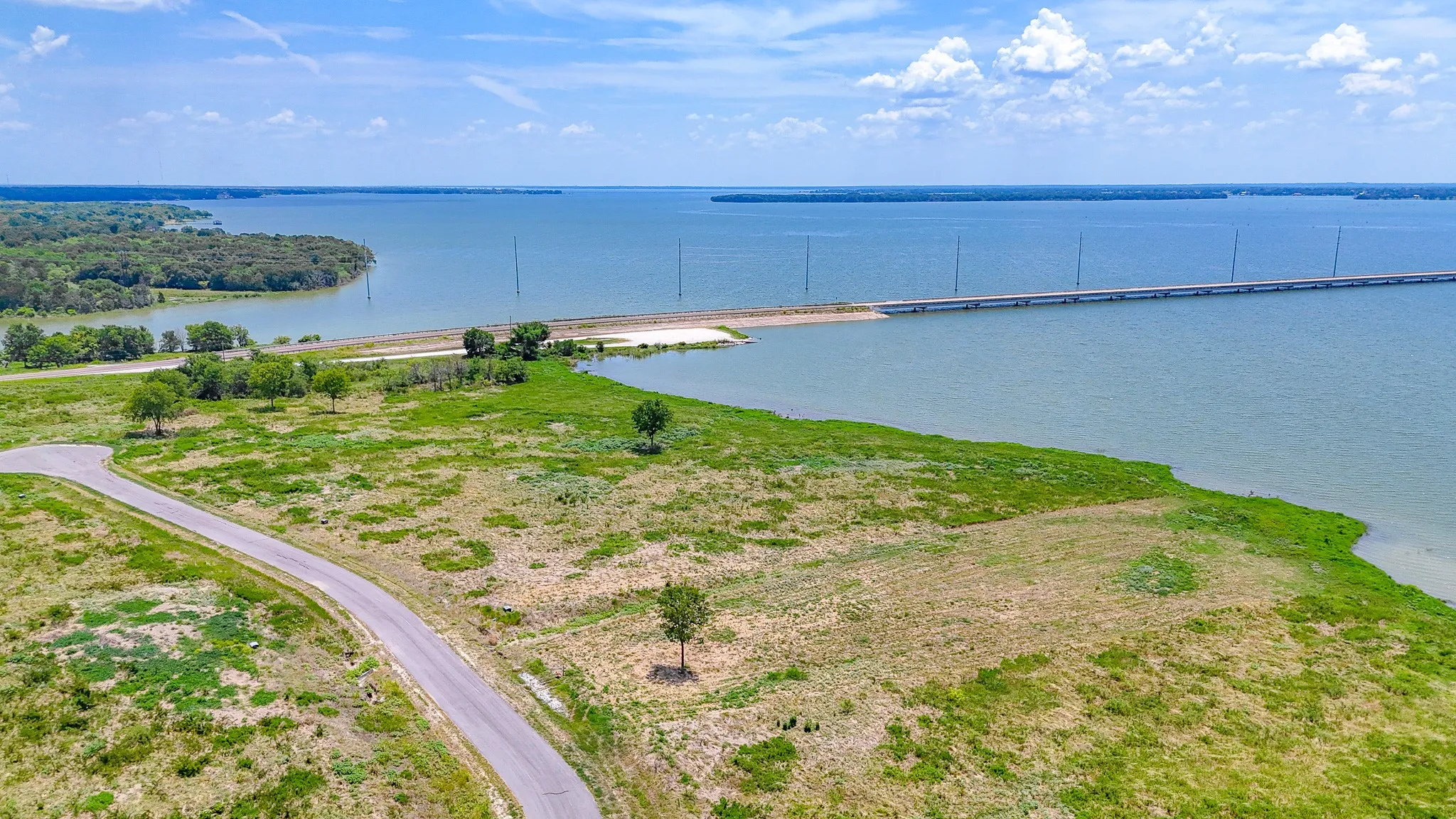 Water view featuring a notable bridge