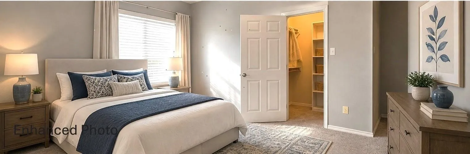 Guest bedroom with new LVP.